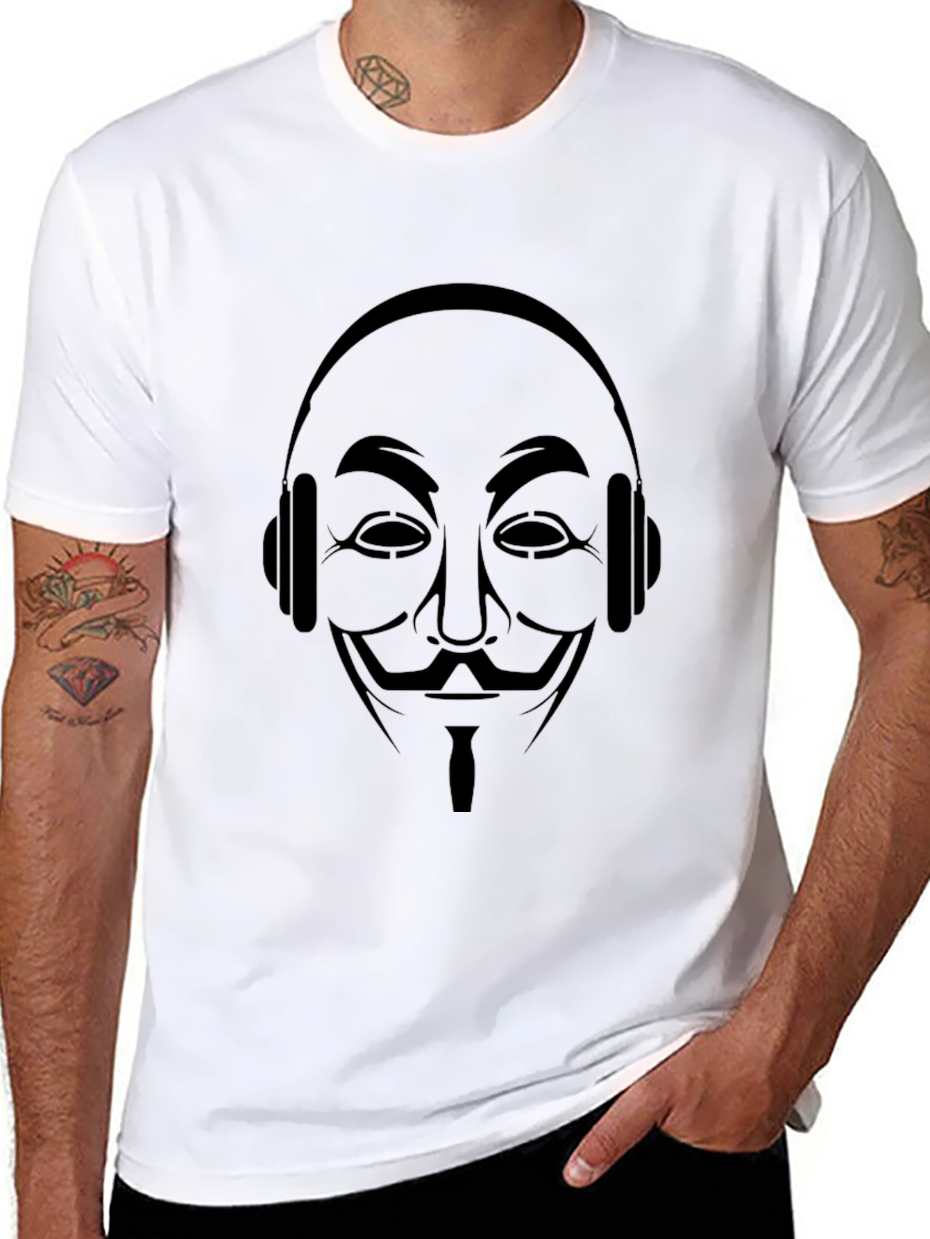 Anonymous DJ Black T-Shirt - Iconic Mask Design
