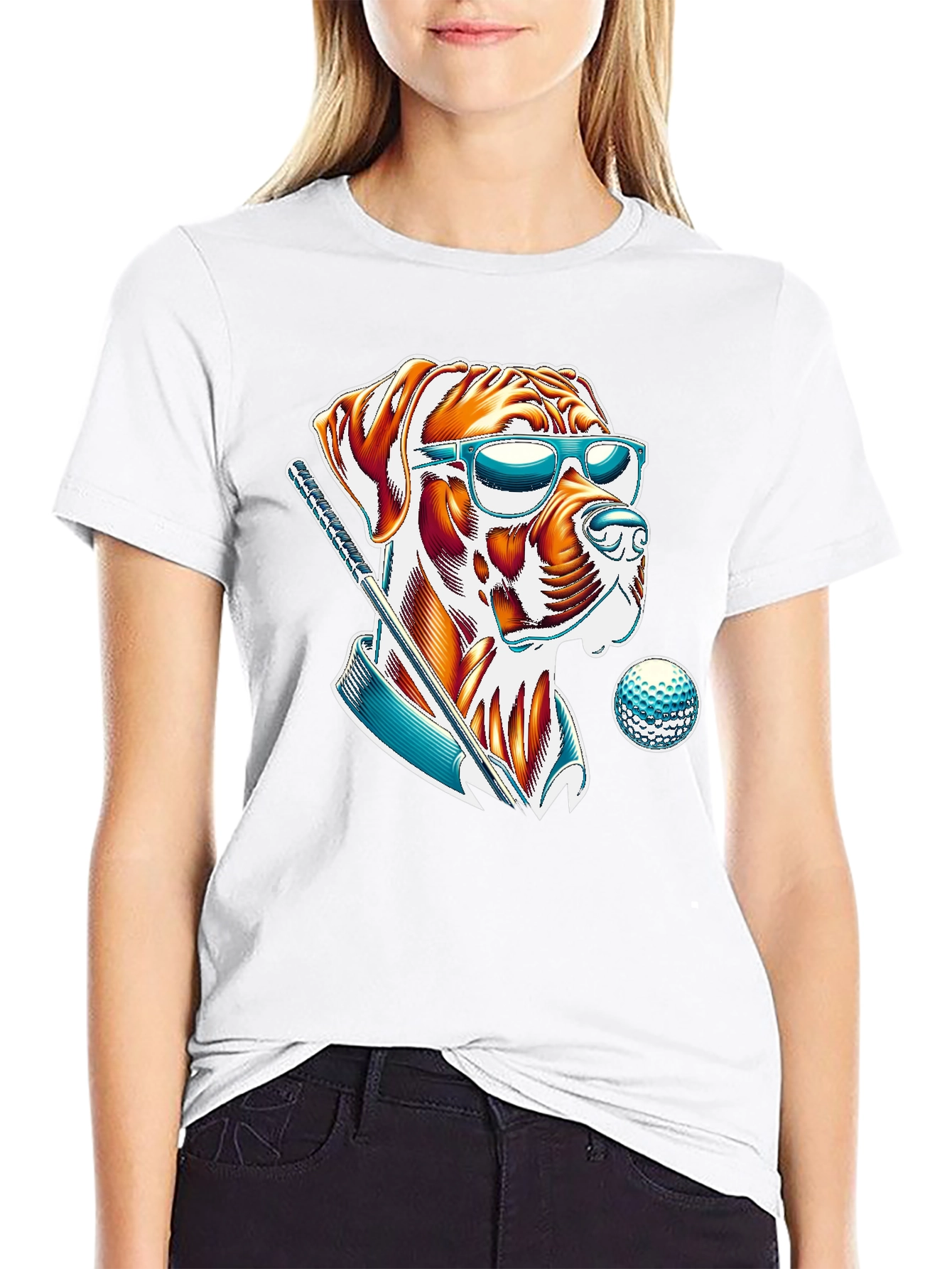 Cool Dog Golfer T-Shirt - Trendy Graphic Tee