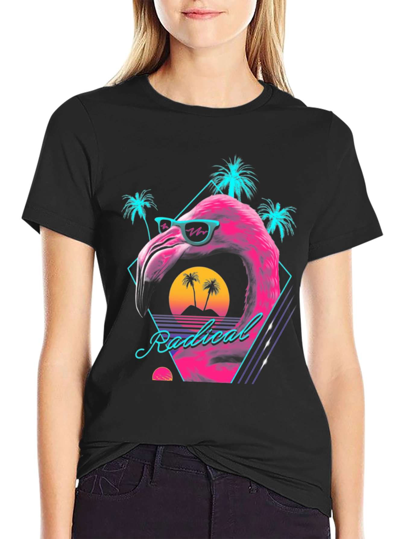 Radical Flamingo Graphic Tee - Retro Vibes