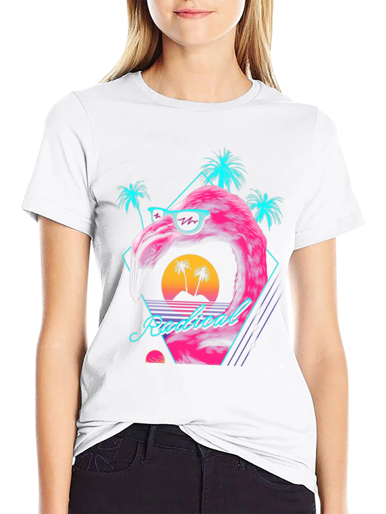 Radical Flamingo Graphic Tee - Retro Vibes