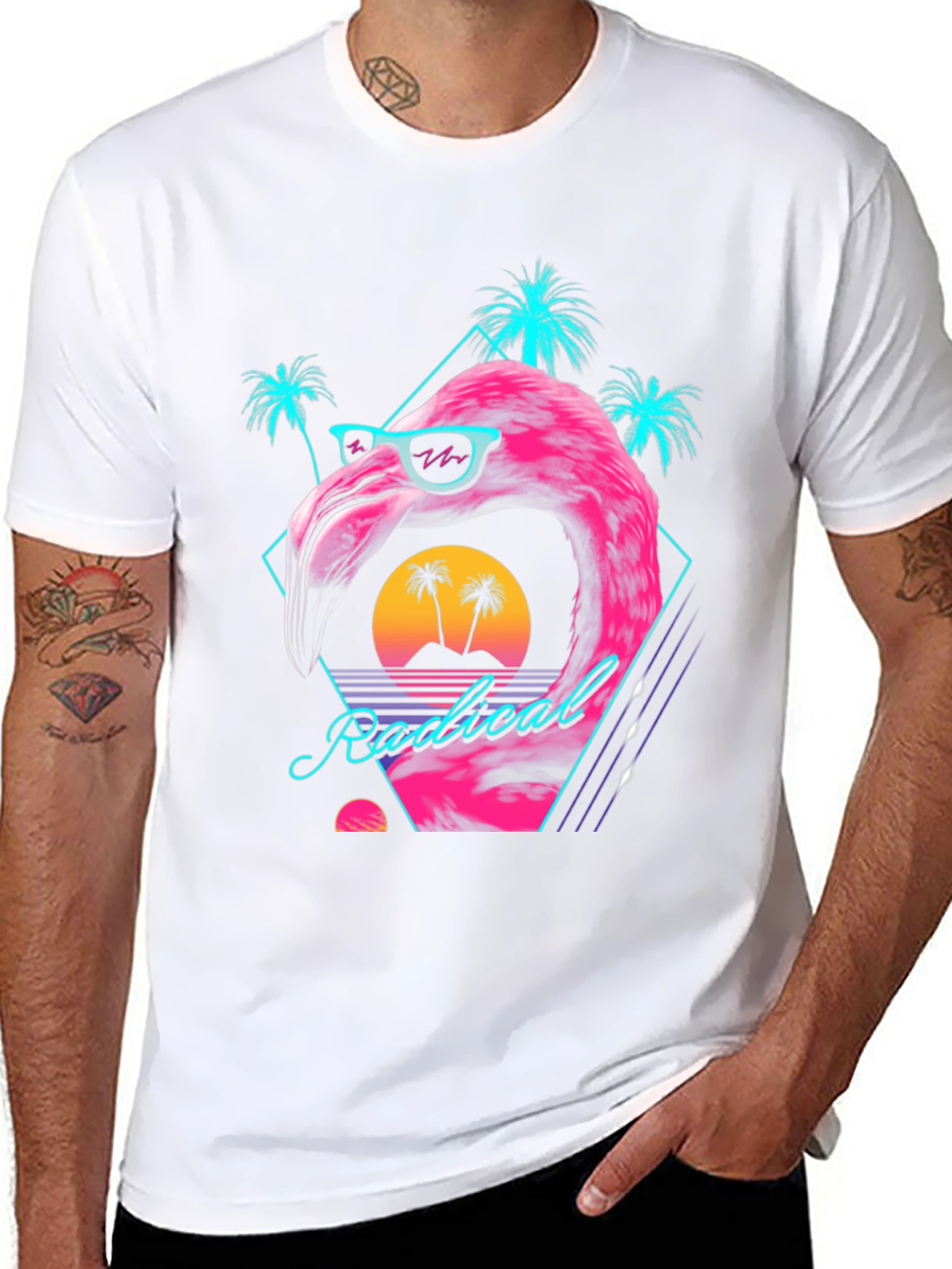Radical Flamingo Graphic Tee - Retro Vibes