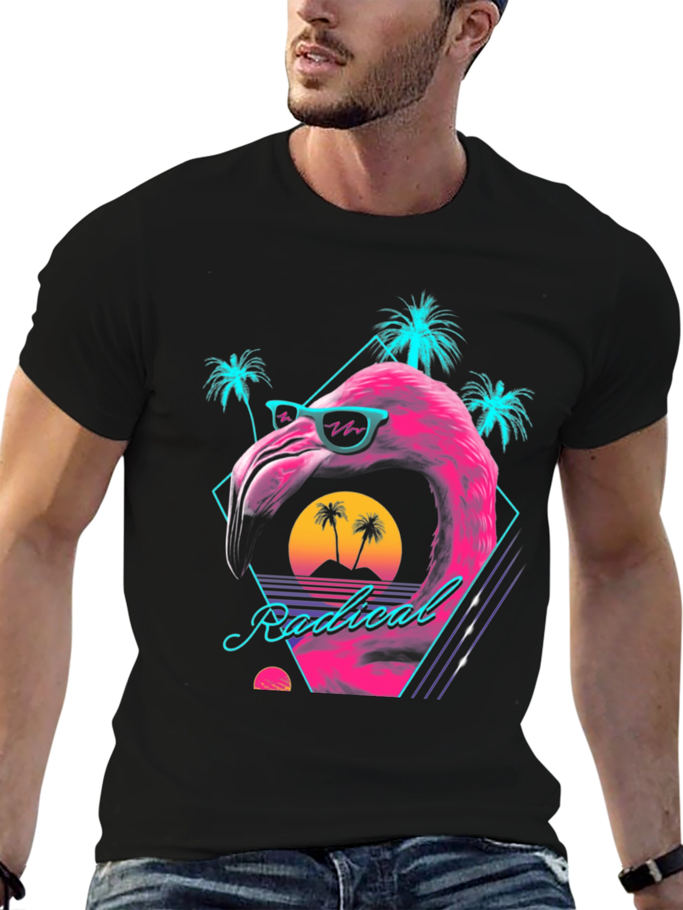 Radical Flamingo Graphic Tee - Retro Vibes