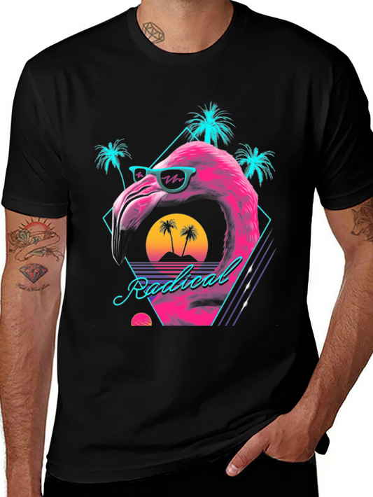 Radical Flamingo Graphic Tee - Retro Vibes