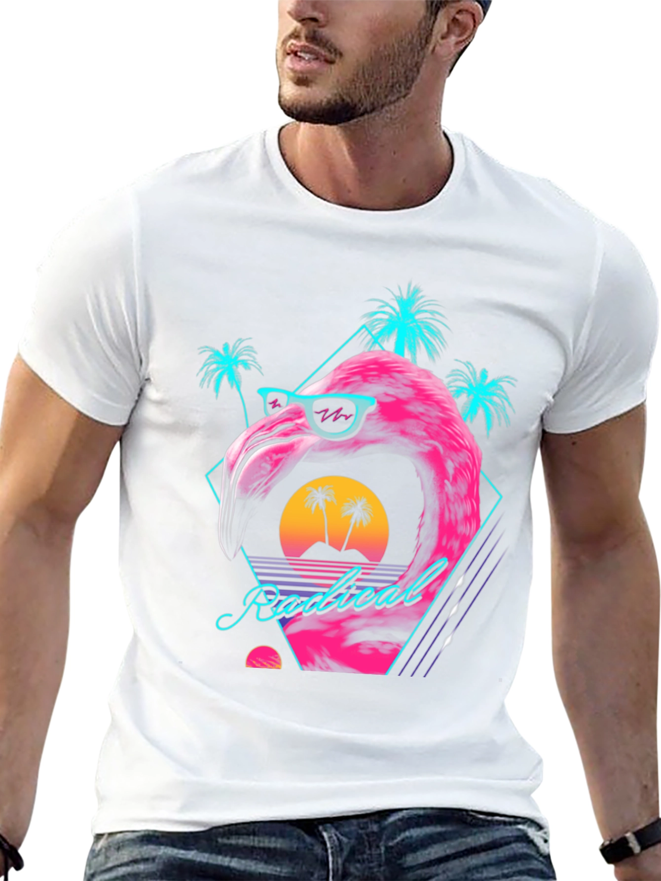 Radical Flamingo Graphic Tee - Retro Vibes