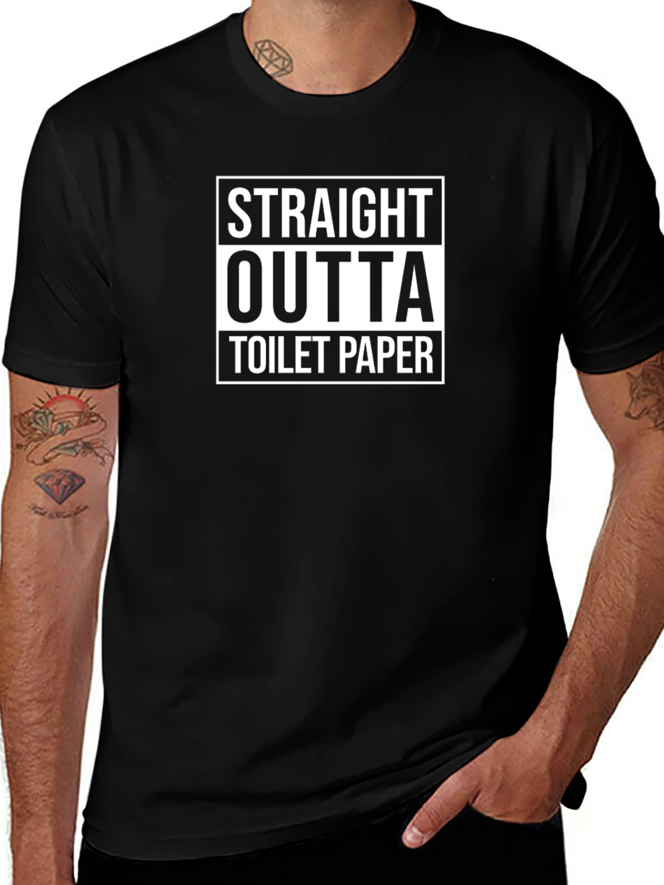 Straight Outta Toilet Paper Black T-Shirt
