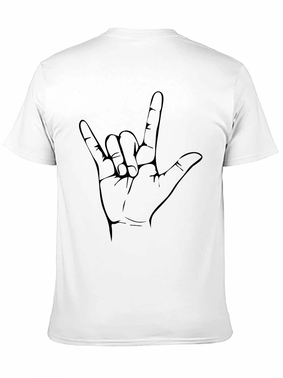 I Love You Hand Sign Graphic Tee - Black
