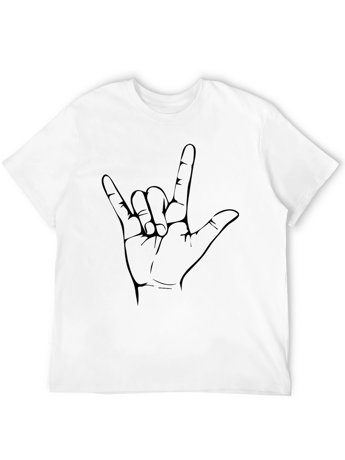 I Love You Hand Sign Graphic Tee - Black