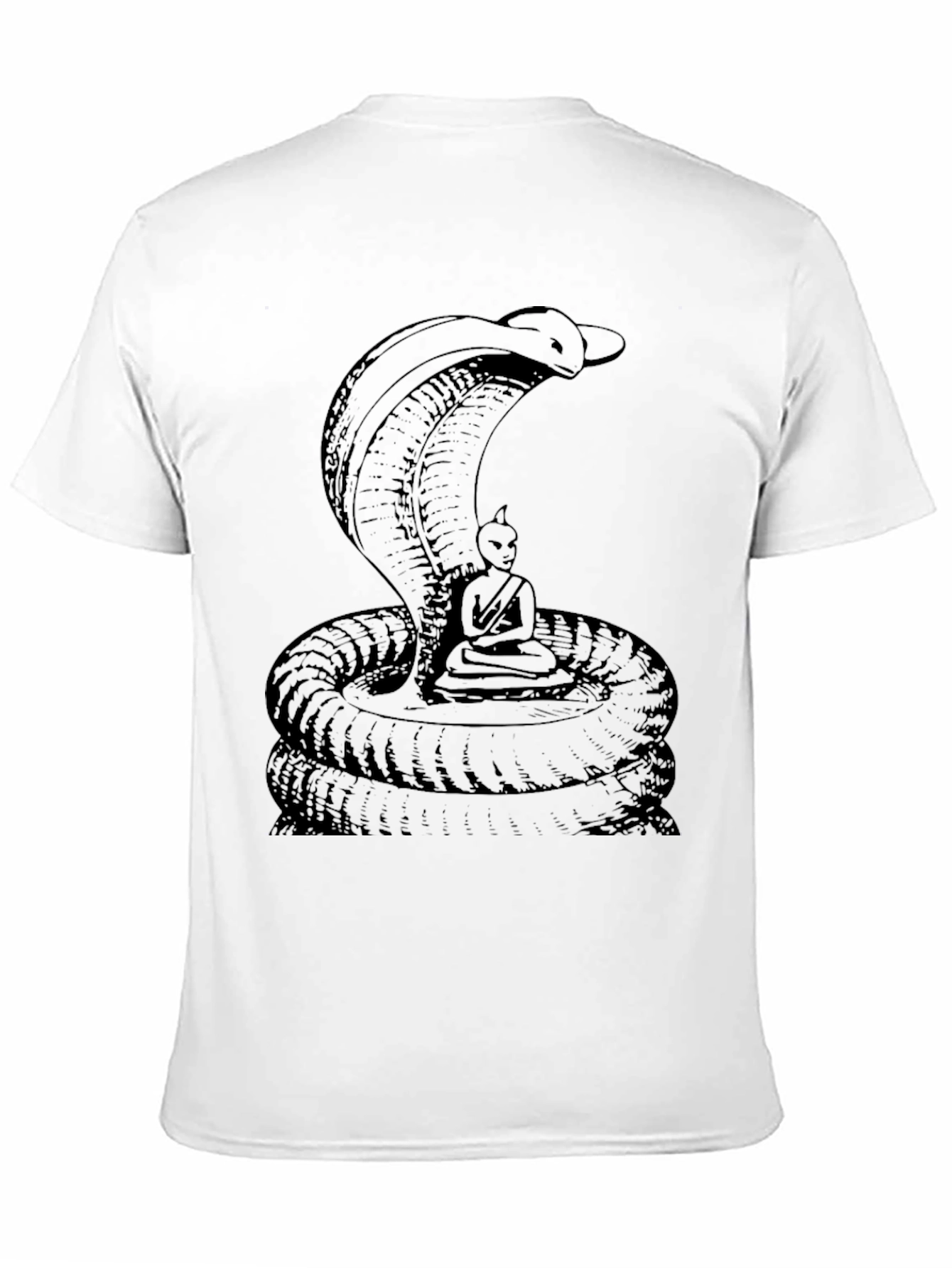 Cobra & Meditating Figure Black Graphic Tee