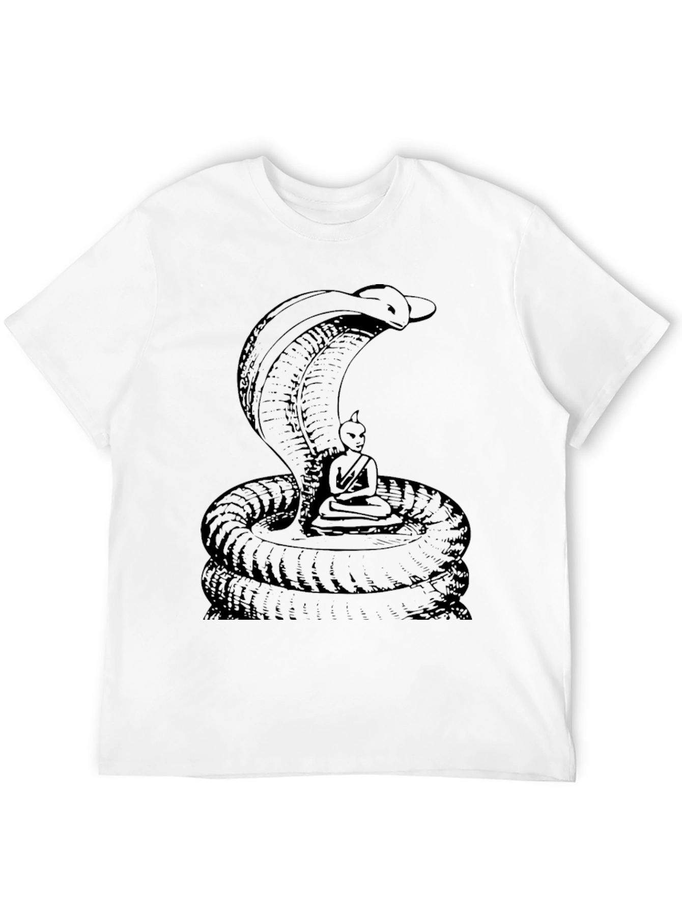 Cobra & Meditating Figure Black Graphic Tee