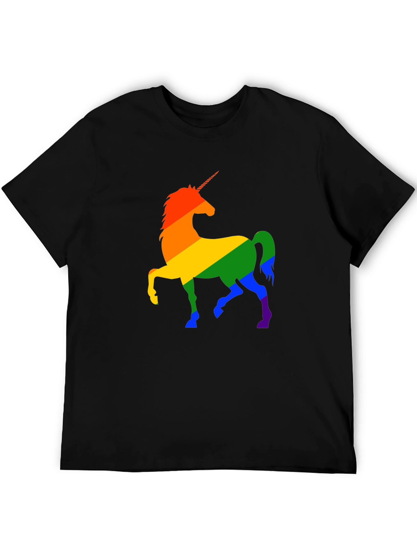 Rainbow Unicorn Graphic Tee - Black