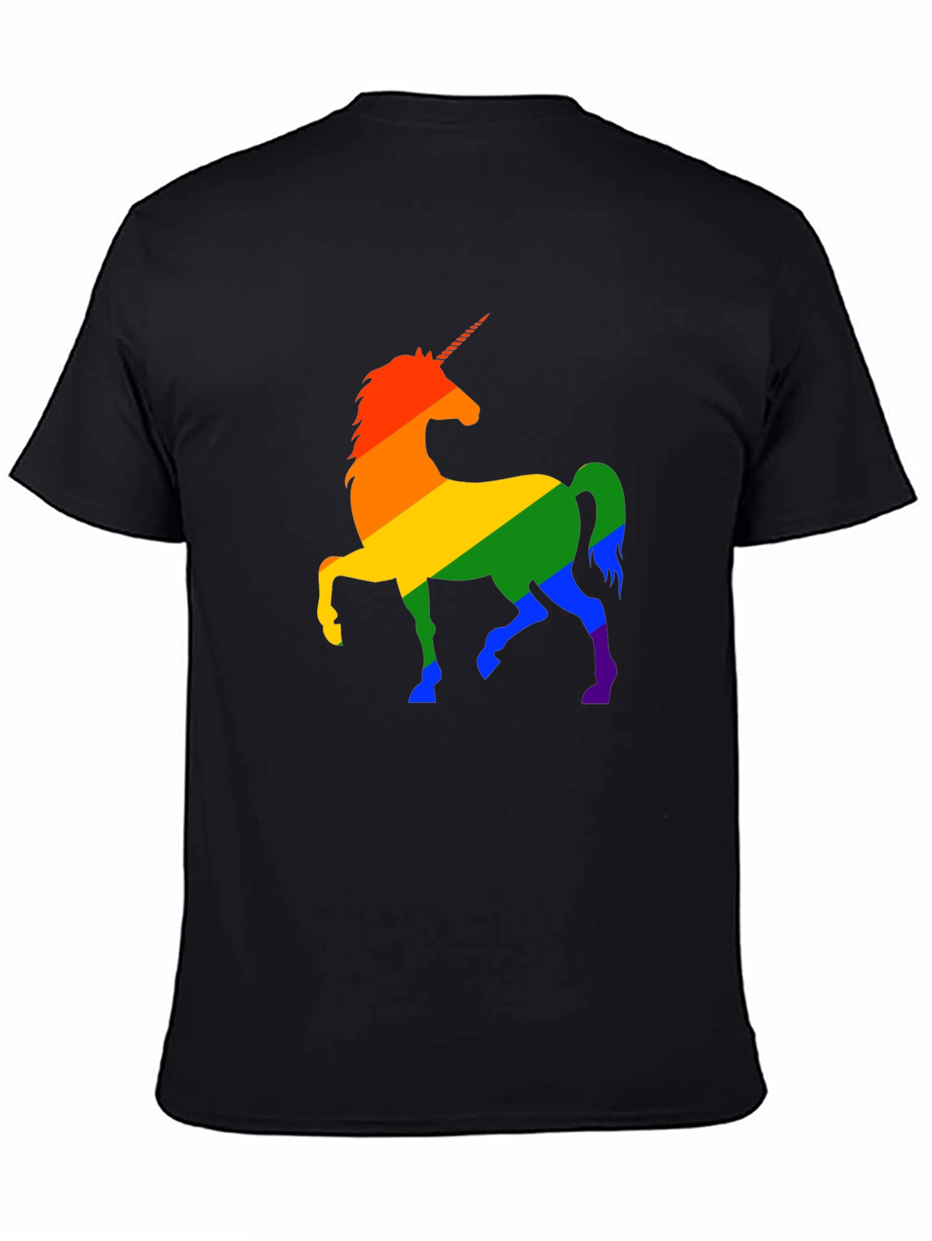 Rainbow Unicorn Graphic Tee - Black