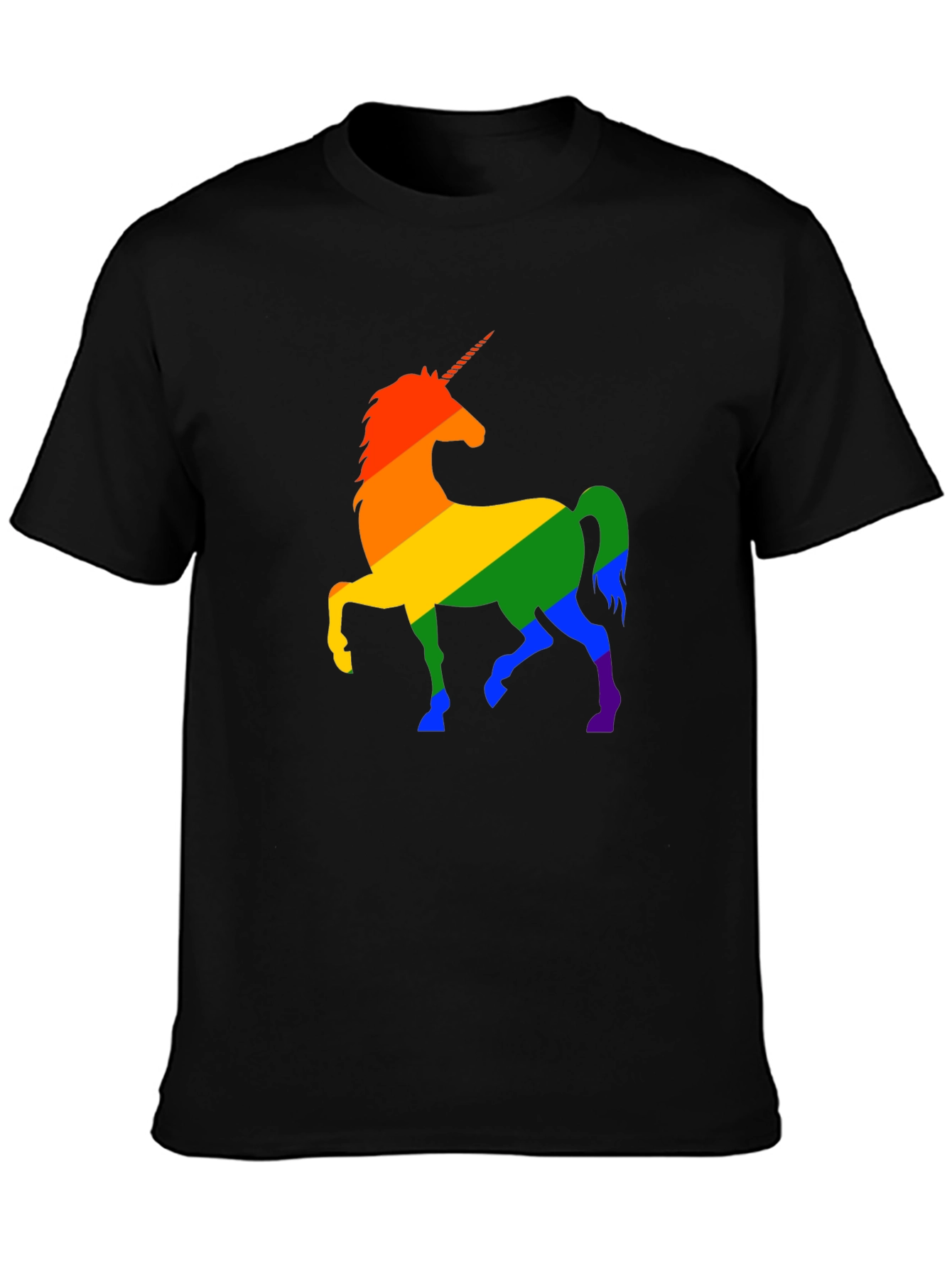 Rainbow Unicorn Graphic Tee - Black