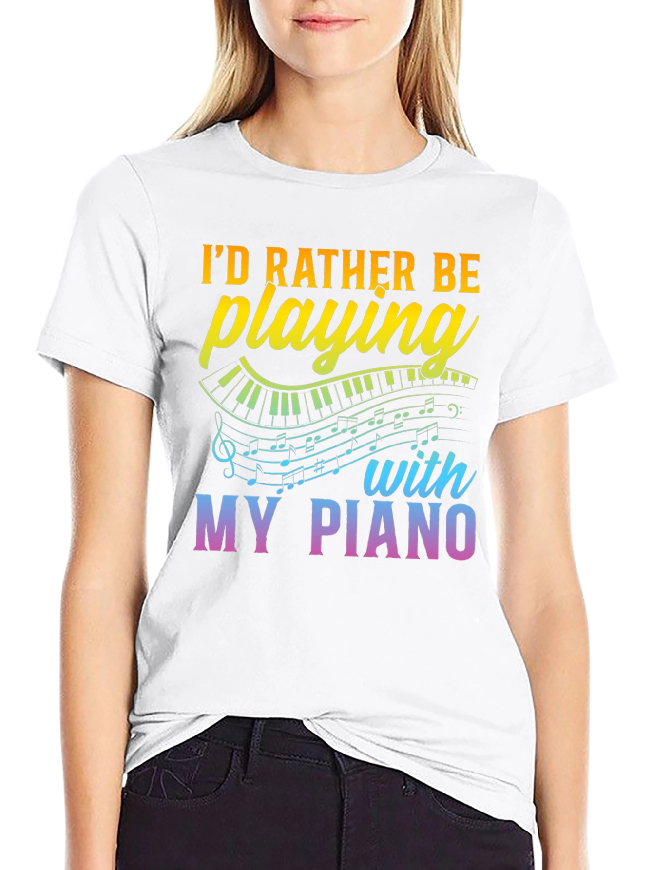 Id Rather Be Playing My Piano T-Shirt