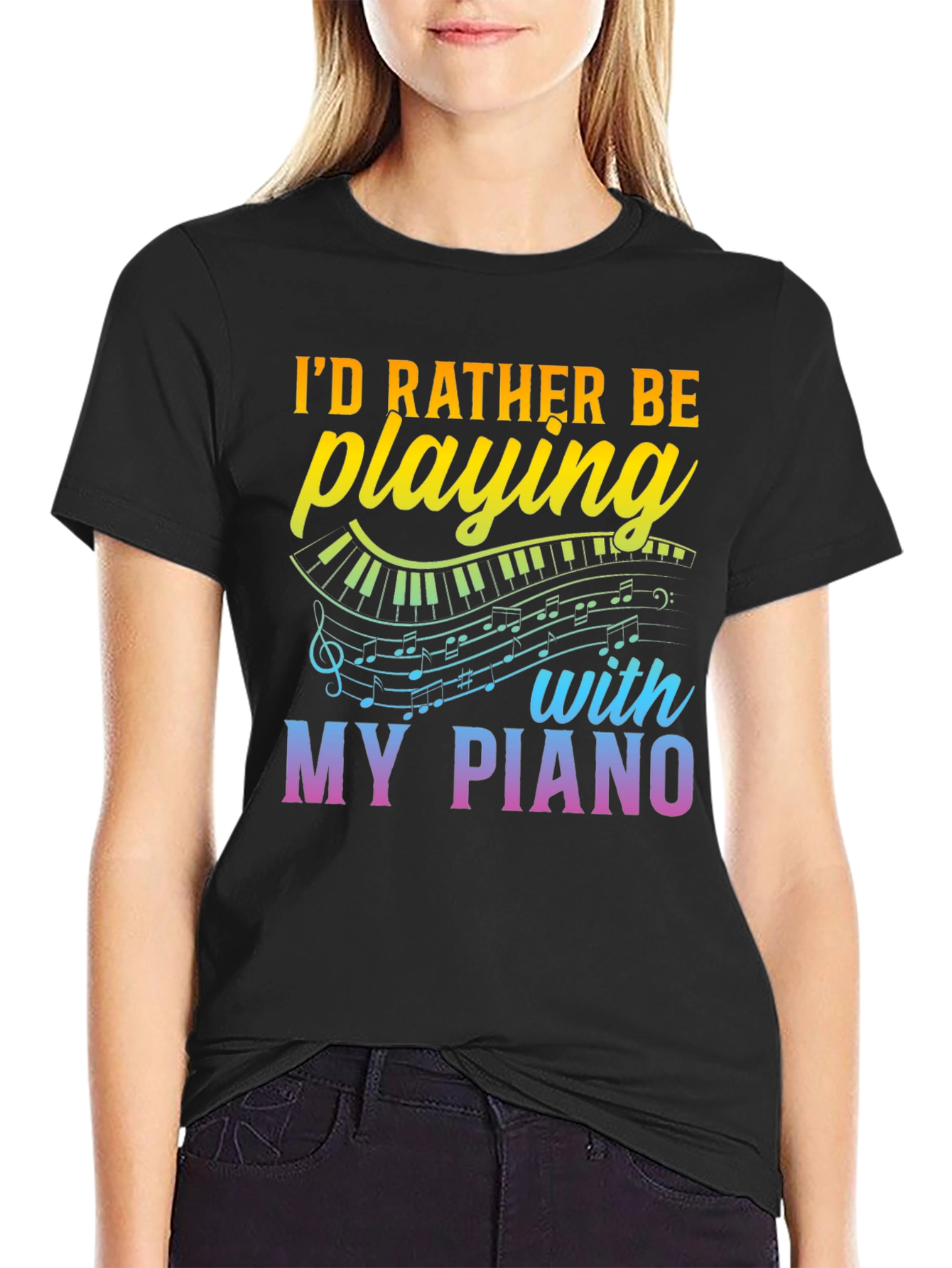 Id Rather Be Playing My Piano T-Shirt