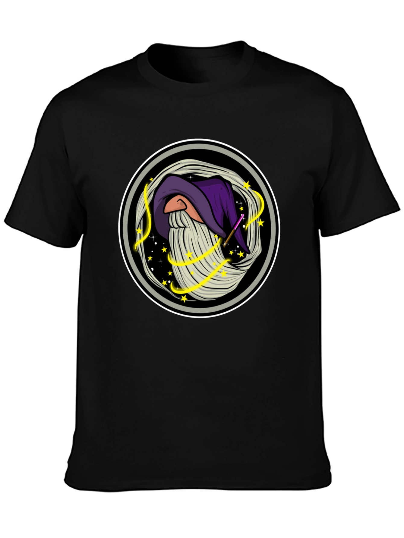 Wizard Graphic T-Shirt - Black Cotton Tee