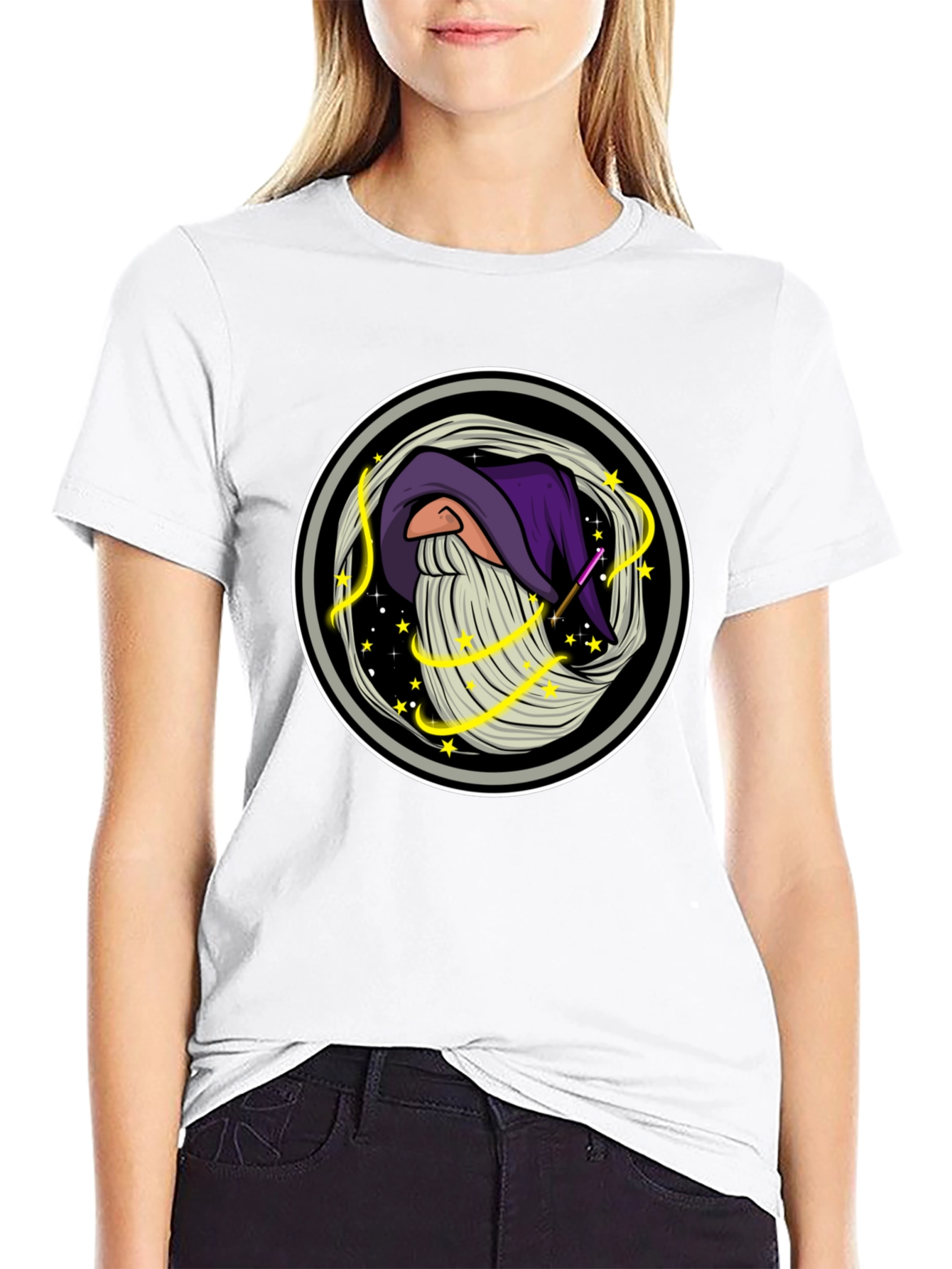 Wizard Graphic T-Shirt - Black Cotton Tee