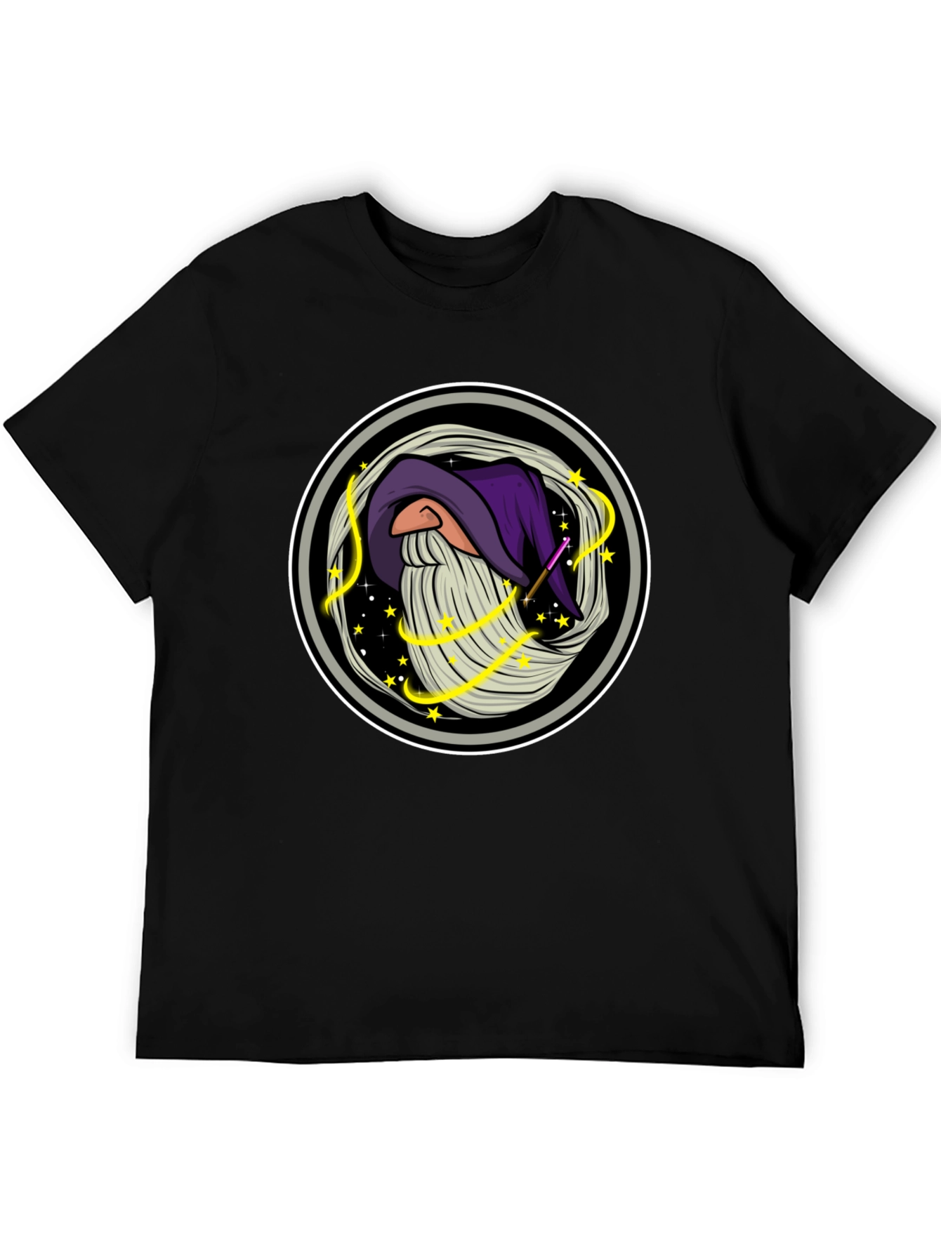 Wizard Graphic T-Shirt - Black Cotton Tee