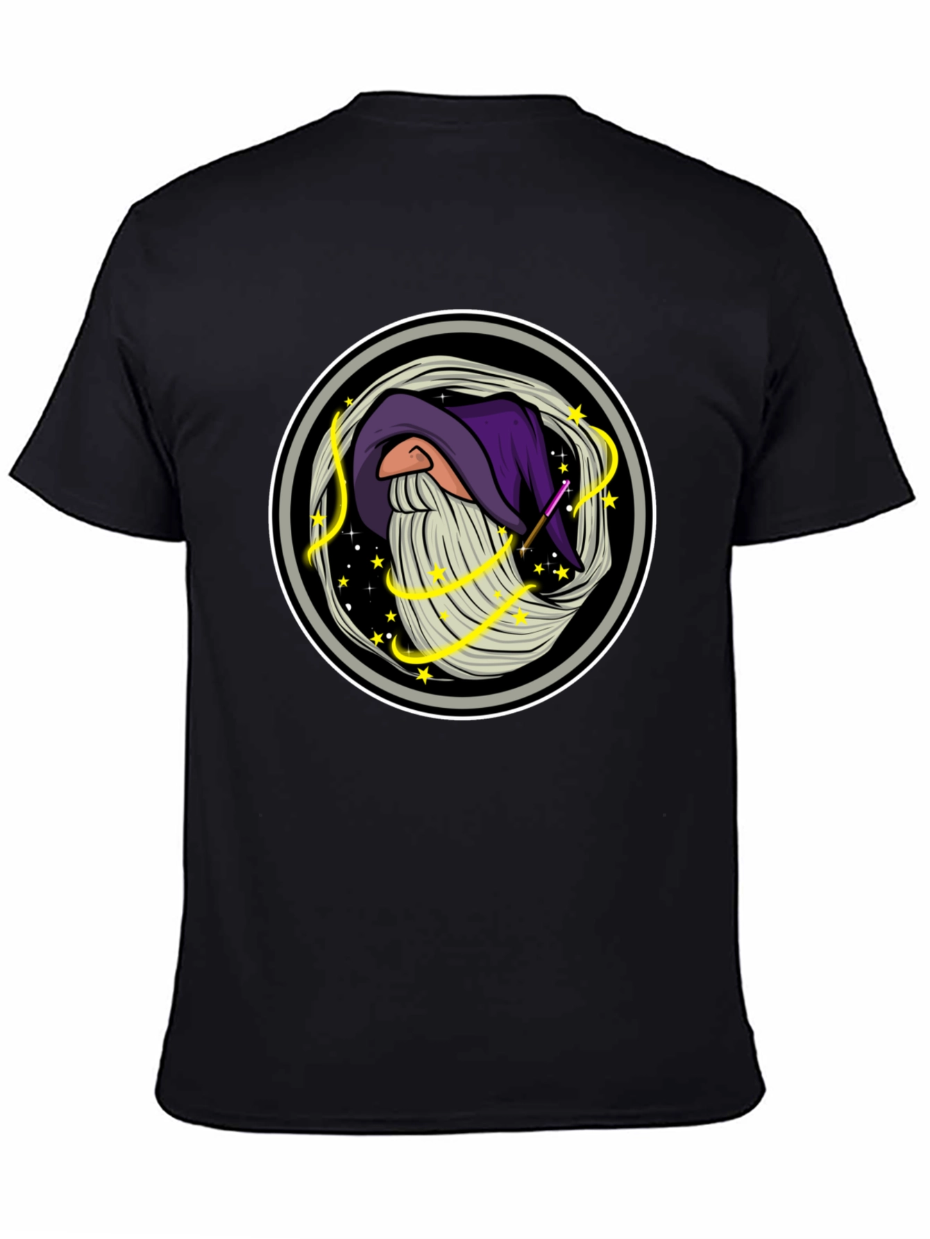 Wizard Graphic T-Shirt - Black Cotton Tee