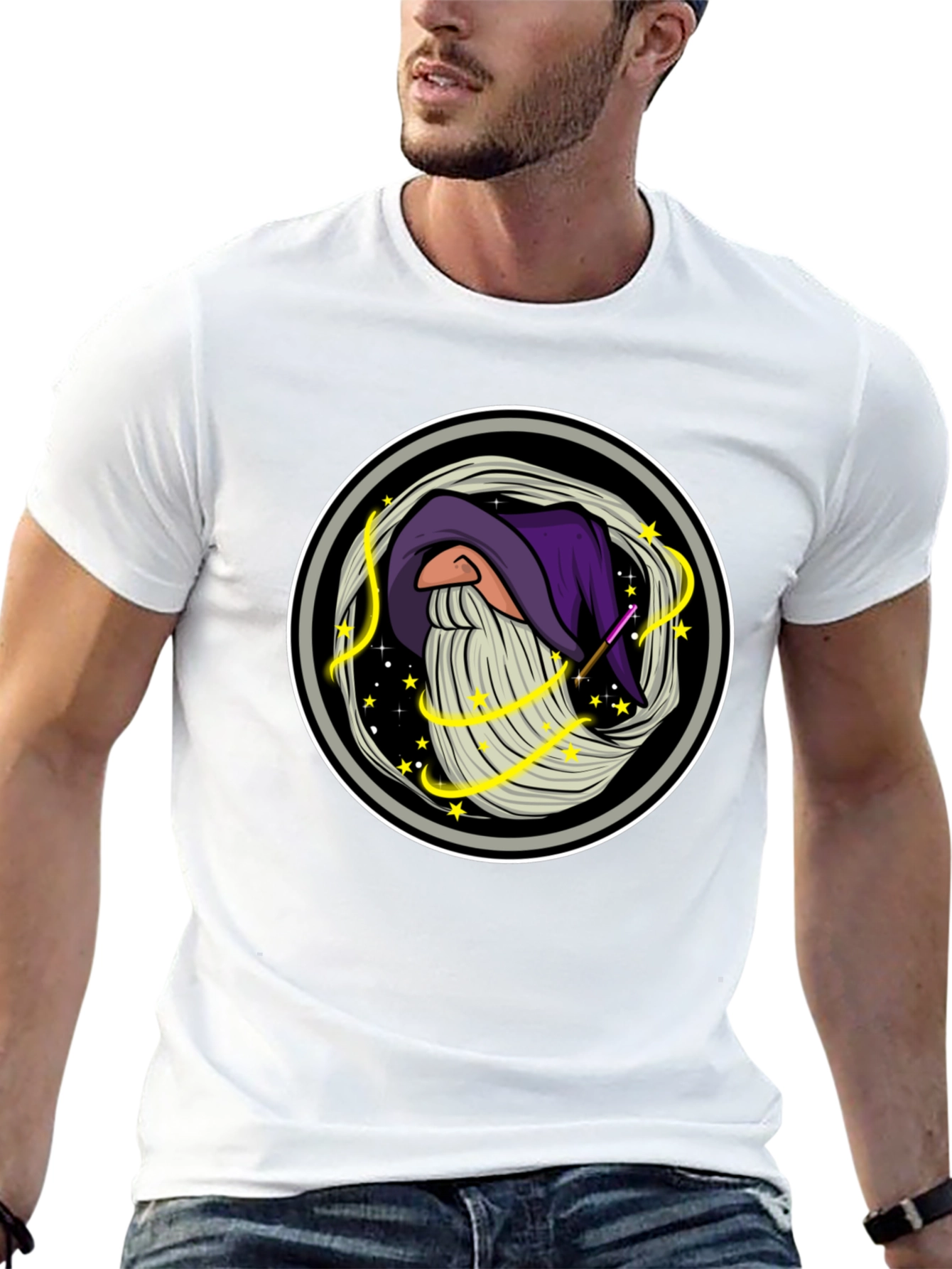 Wizard Graphic T-Shirt - Black Cotton Tee