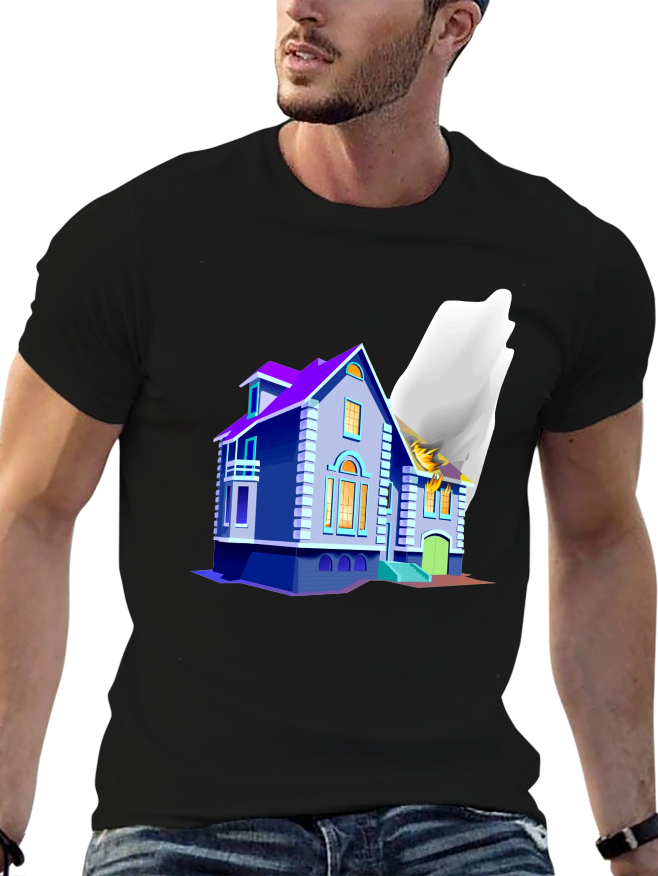 Whimsical House Graphic T-Shirt - Unique Design