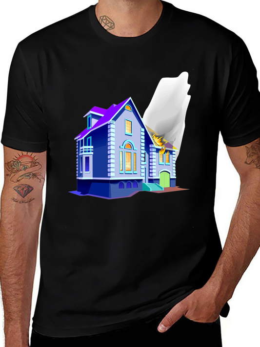 Whimsical House Graphic T-Shirt - Unique Design