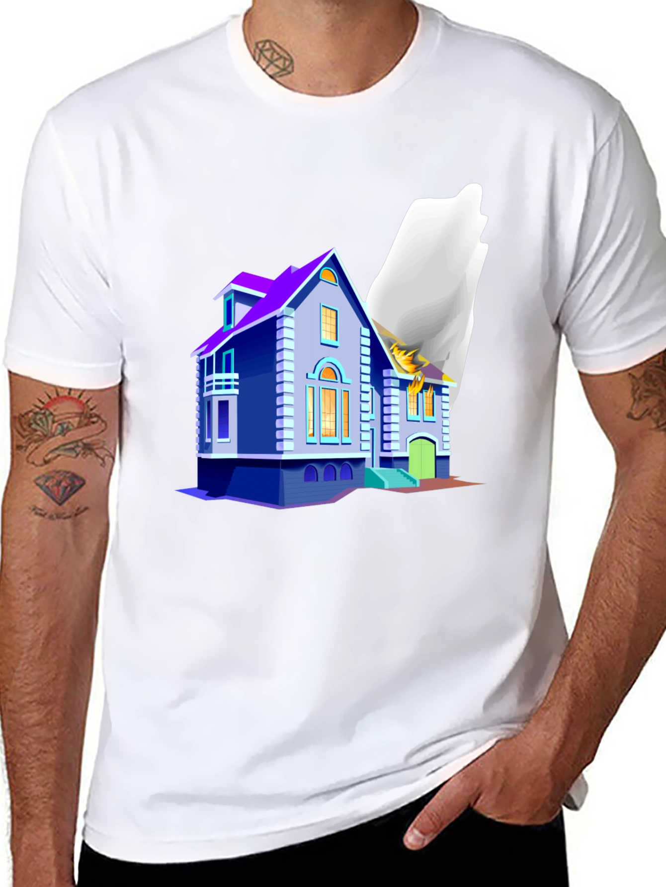 Whimsical House Graphic T-Shirt - Unique Design