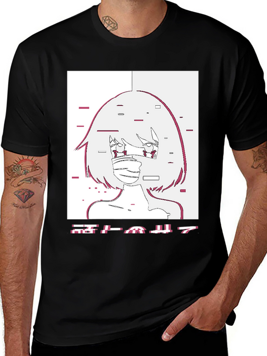 Anime Graphic Tee - Glitch Girl