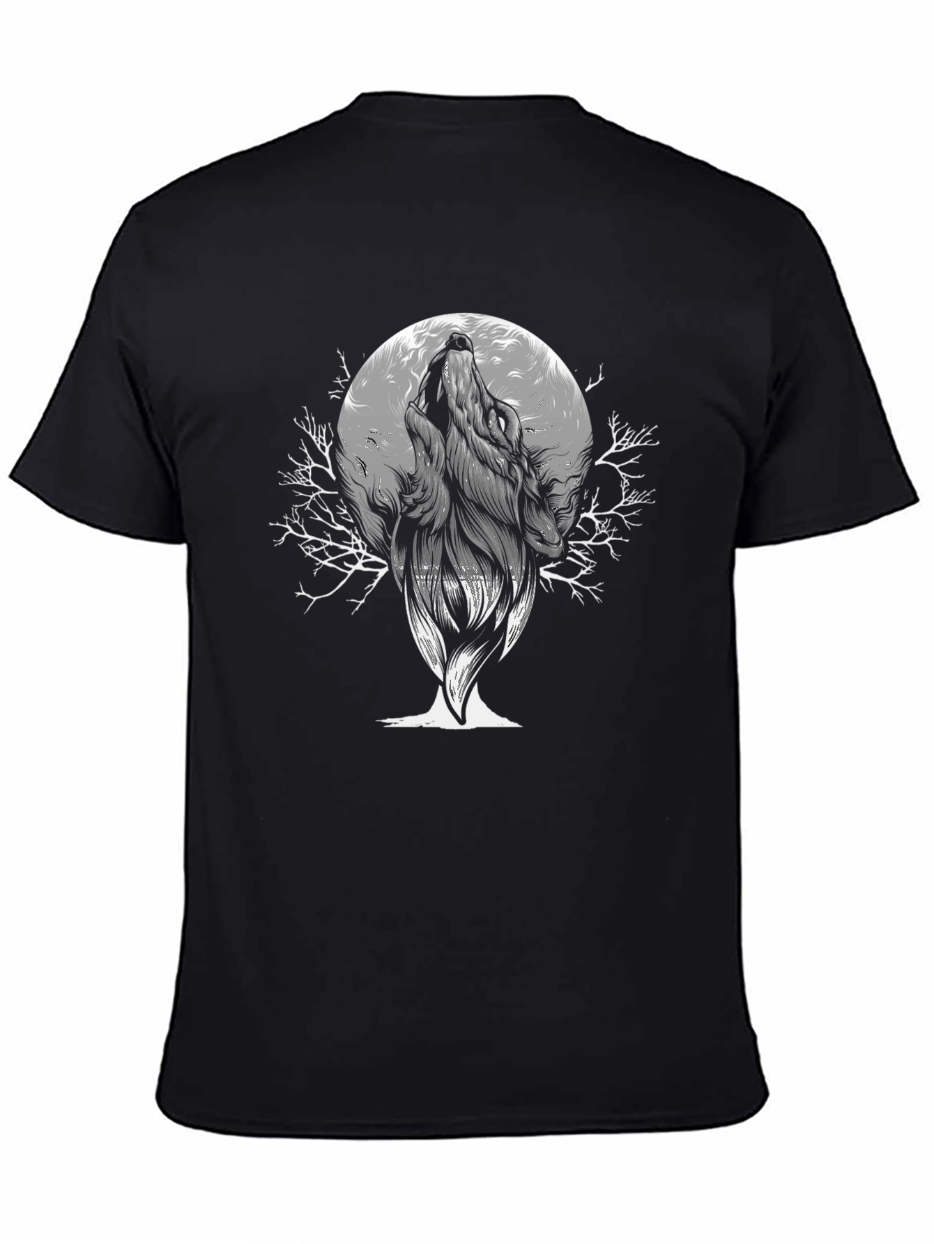 Wolf Moon Graphic Tee - Mens Black T-Shirt