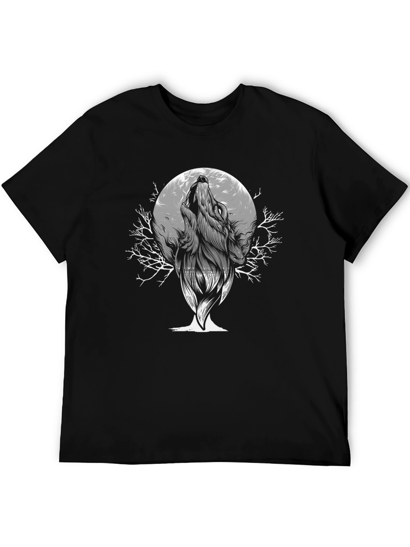 Wolf Moon Graphic Tee - Mens Black T-Shirt
