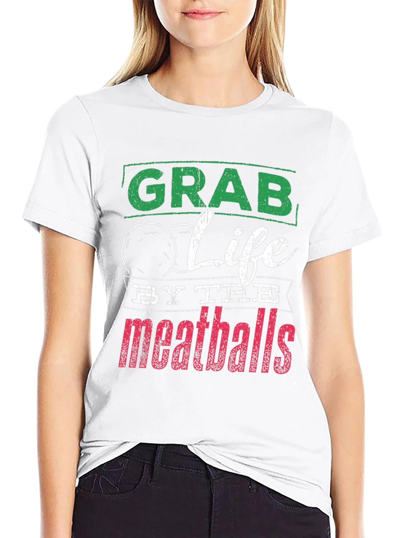 Grab Life By The Meatballs Graphic Tee