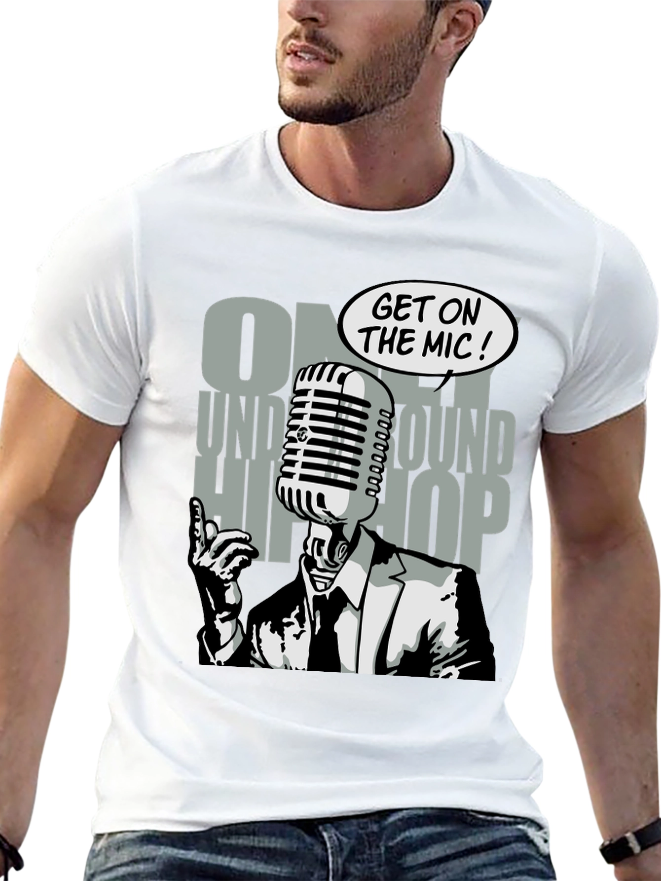Underground Hip Hop Microphone Graphic T-Shirt