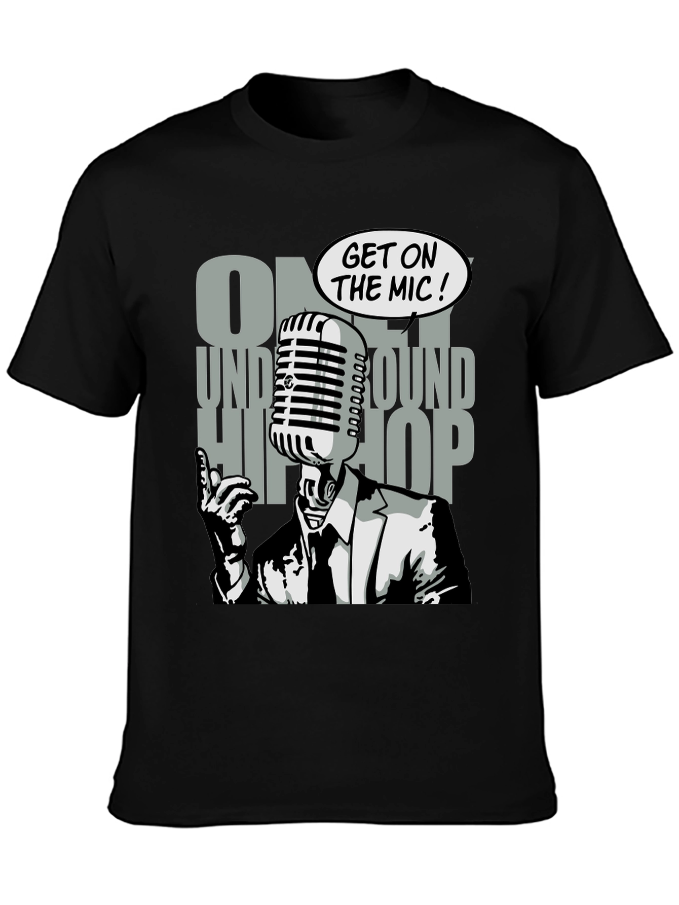Underground Hip Hop Microphone Graphic T-Shirt
