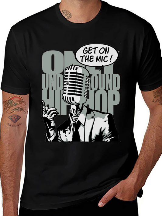 Underground Hip Hop Microphone Graphic T-Shirt