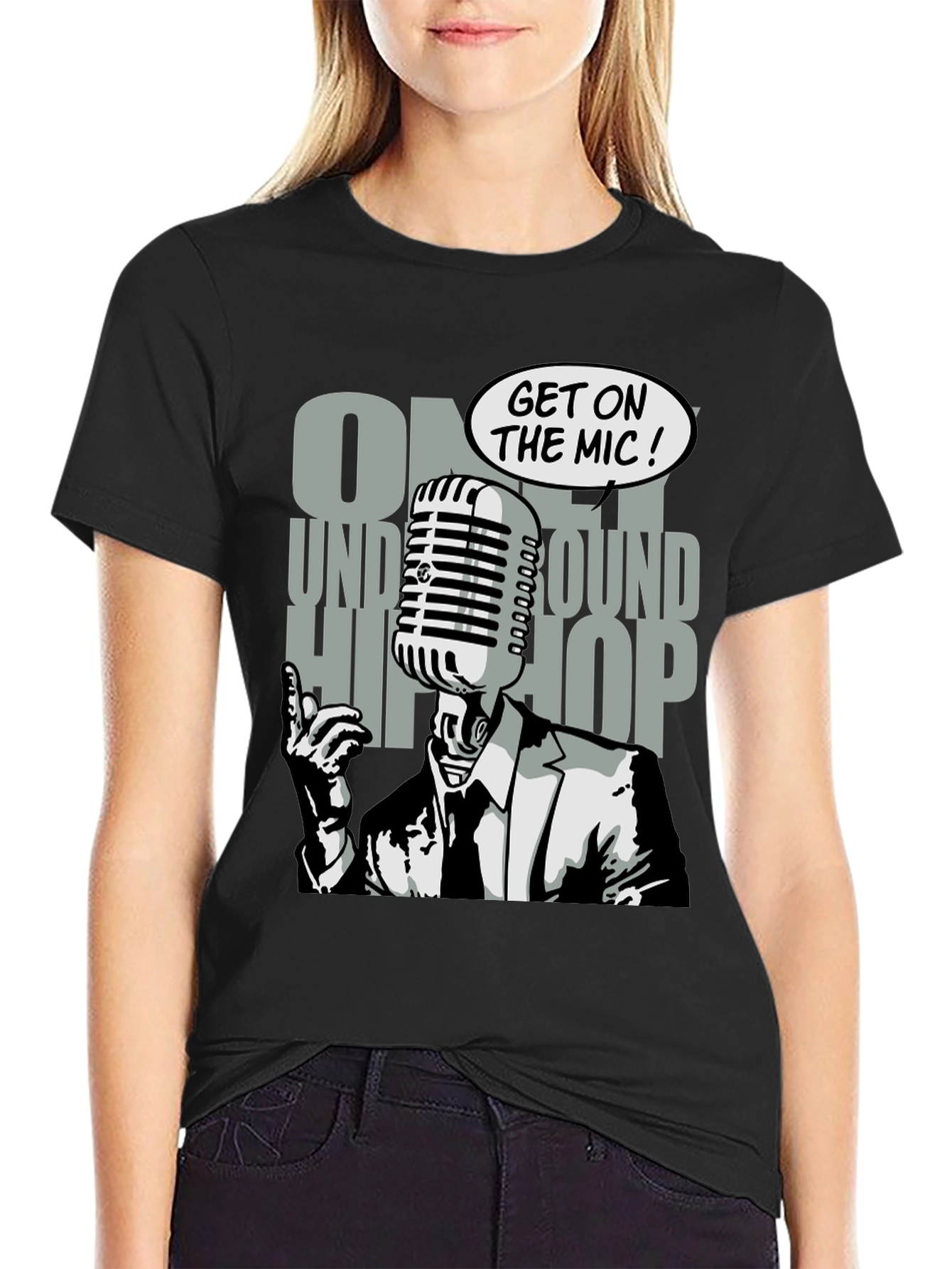 Underground Hip Hop Microphone Graphic T-Shirt