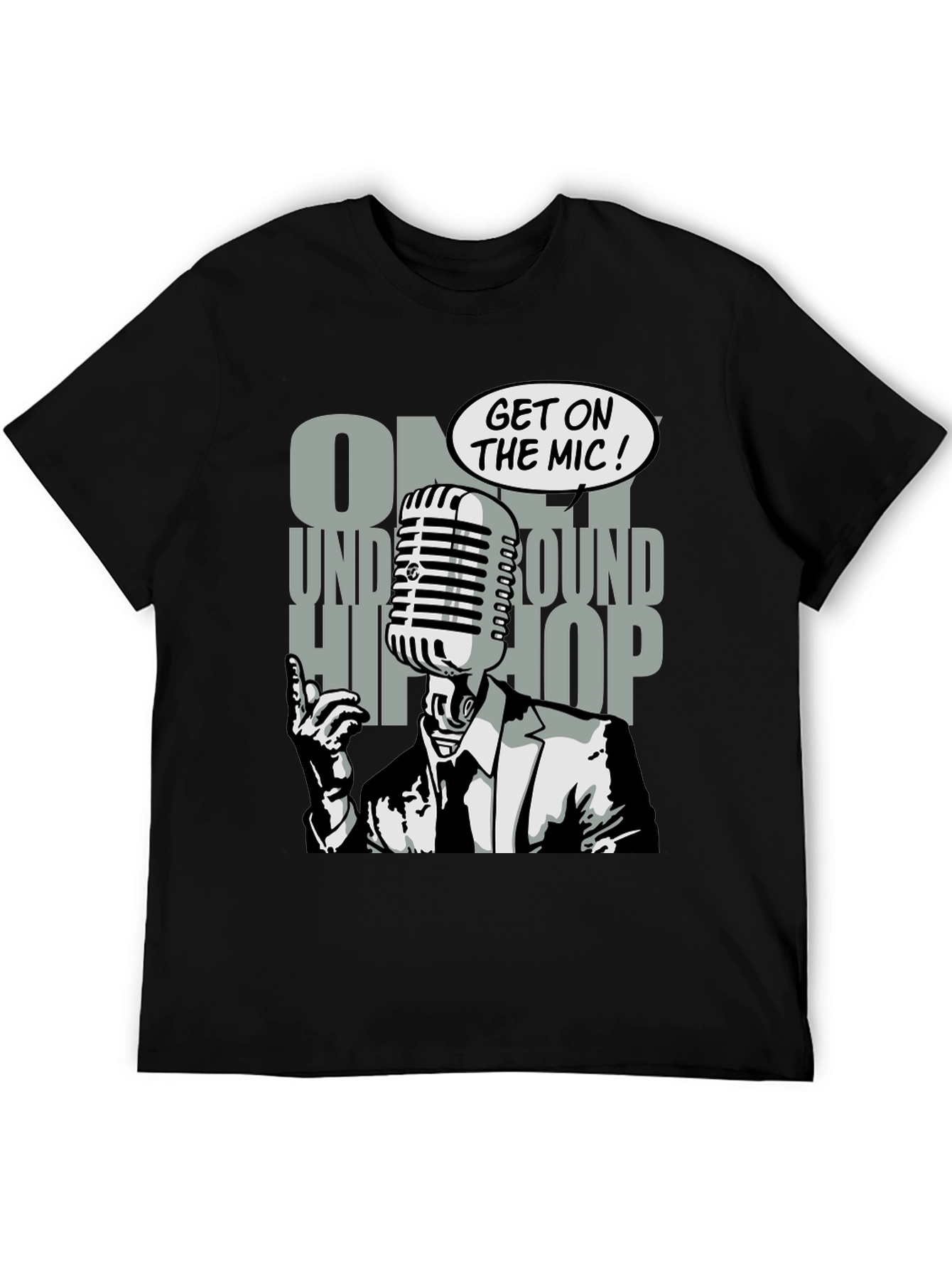 Underground Hip Hop Microphone Graphic T-Shirt