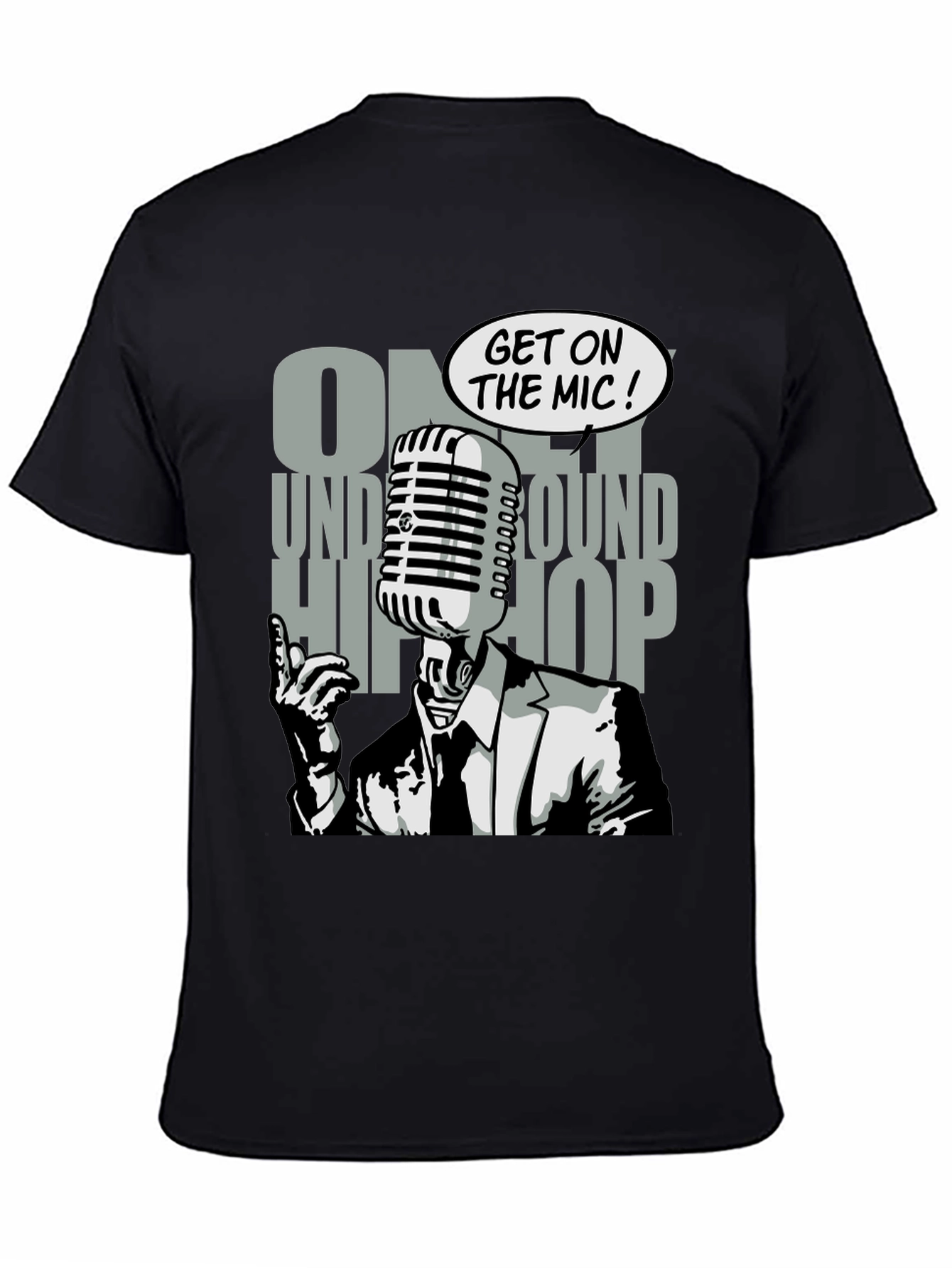 Underground Hip Hop Microphone Graphic T-Shirt