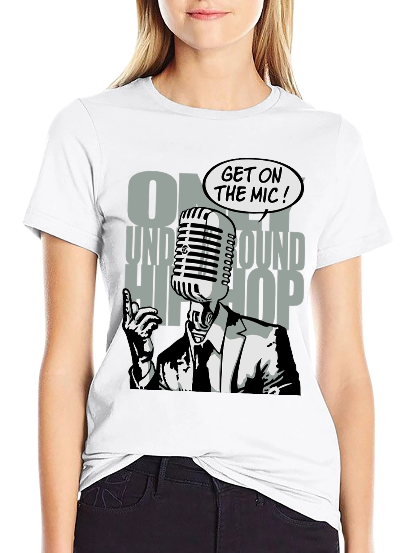 Underground Hip Hop Microphone Graphic T-Shirt