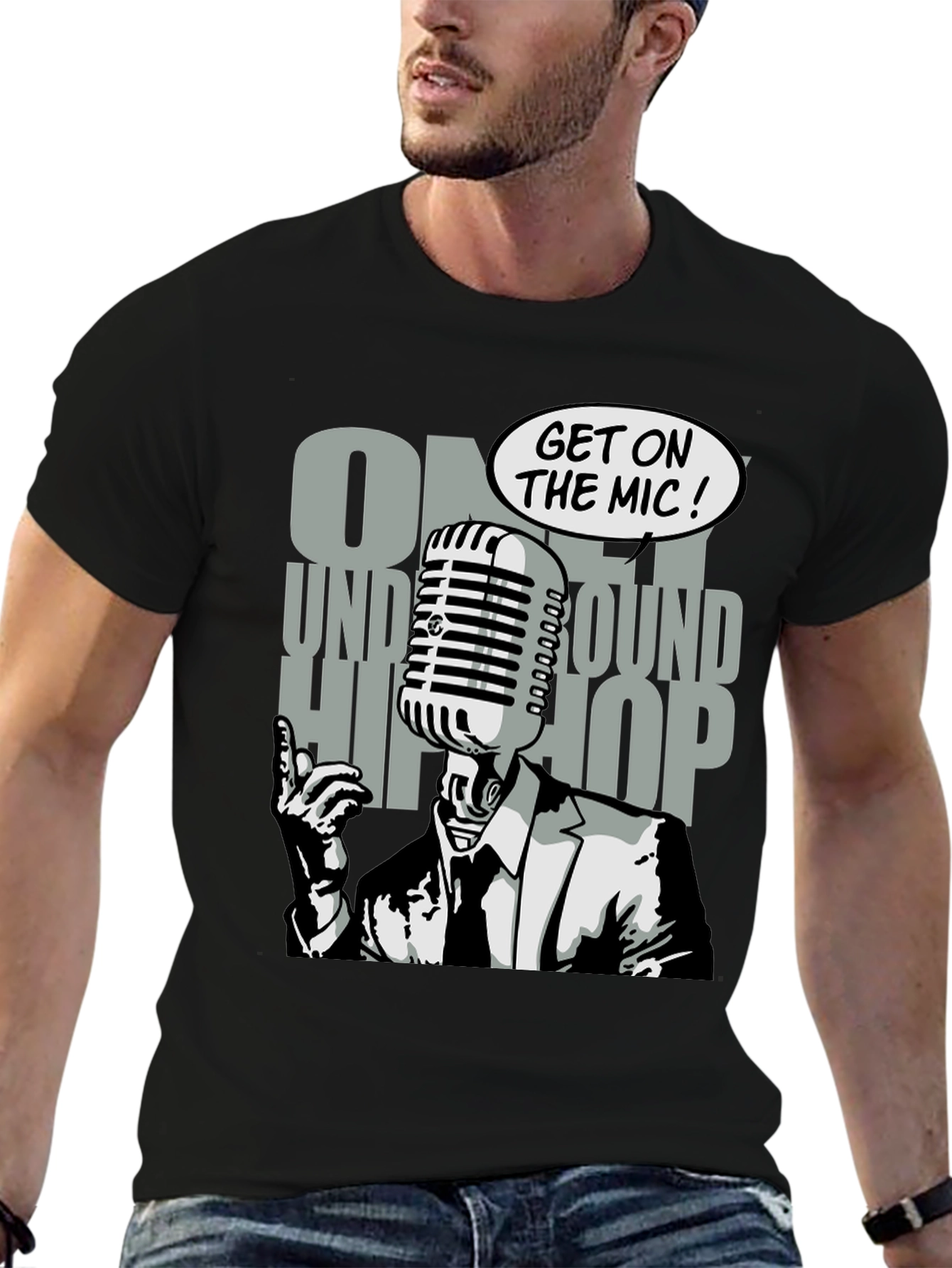 Underground Hip Hop Microphone Graphic T-Shirt