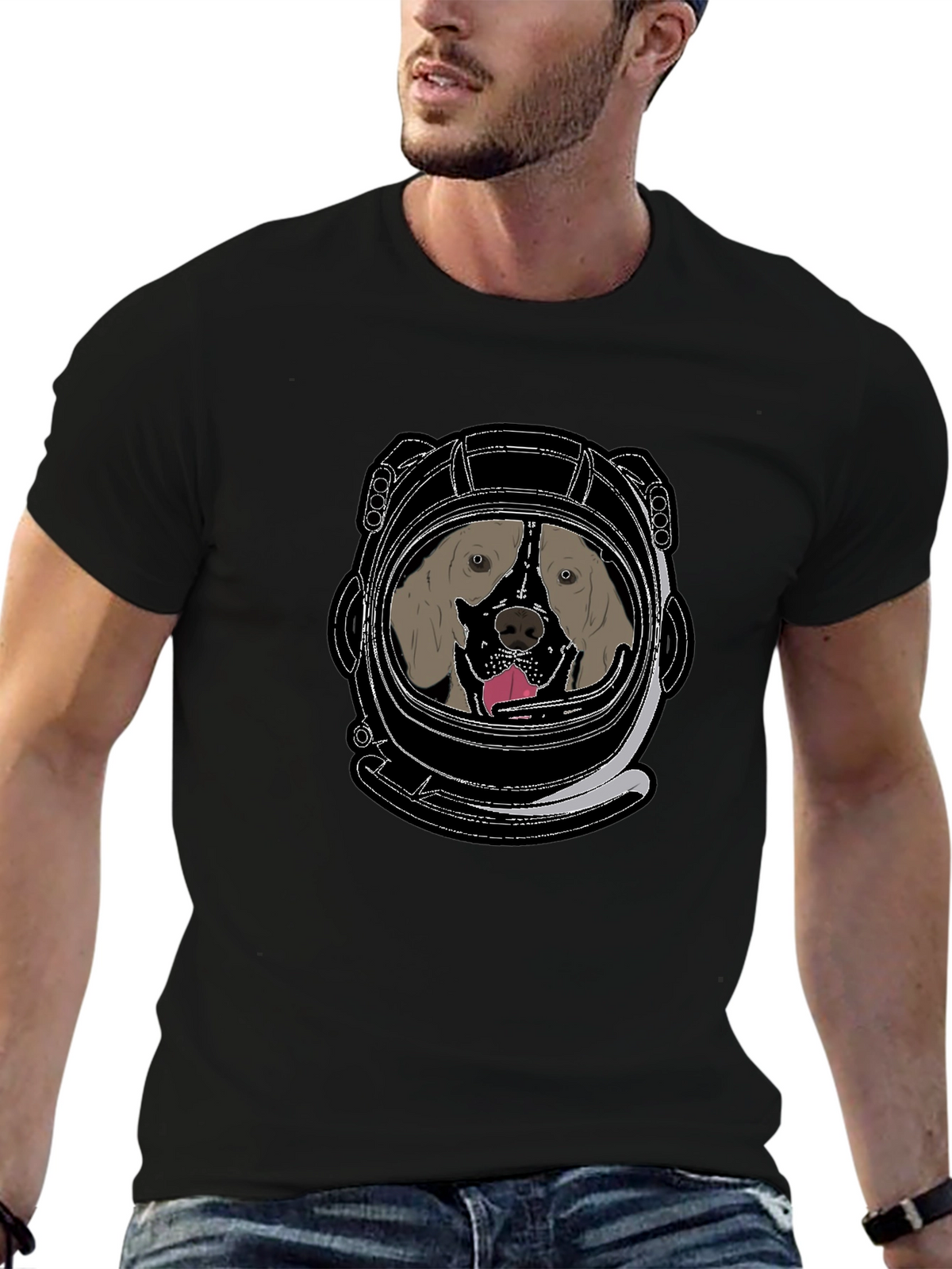 Dog Astronaut T-Shirt: Space Pup in a Helmet