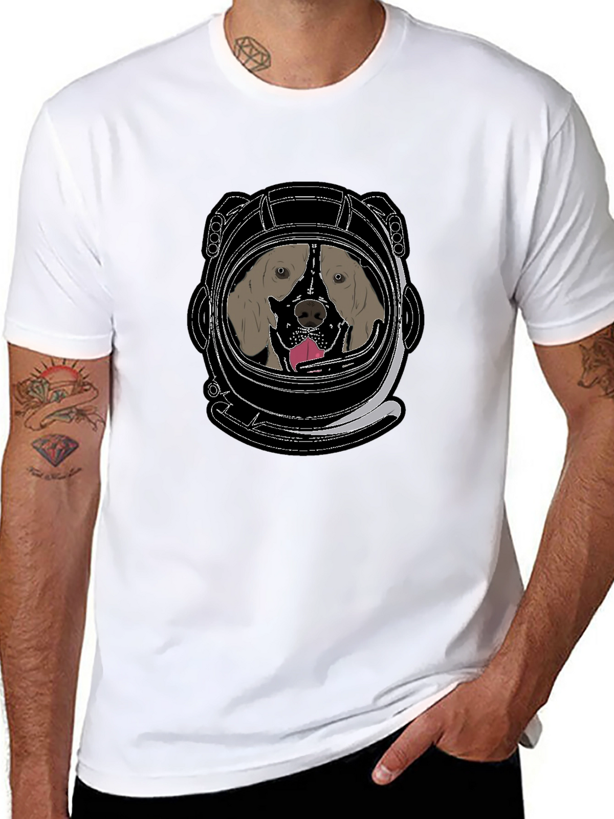 Dog Astronaut T-Shirt: Space Pup in a Helmet