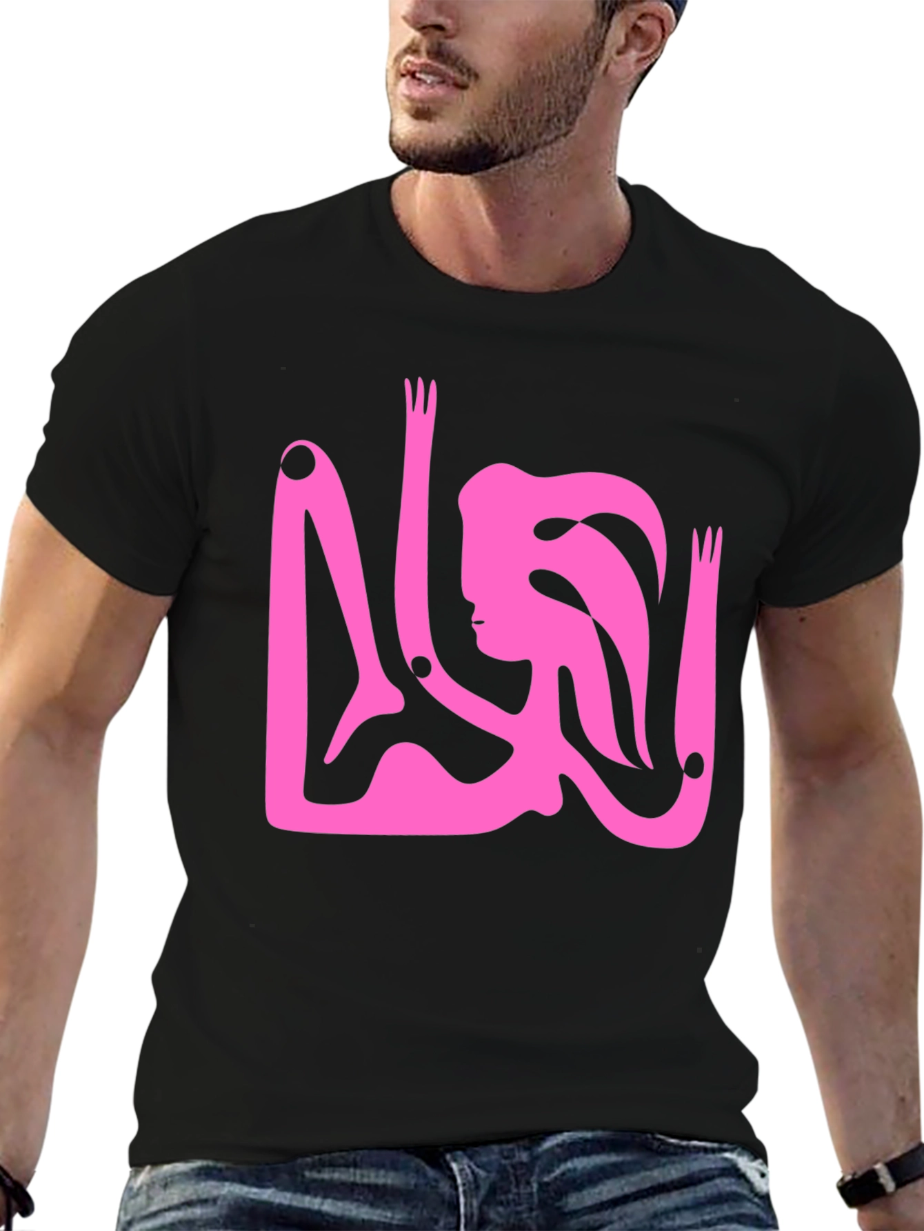 Abstract Art Graphic Tee - Black Unisex T-Shirt
