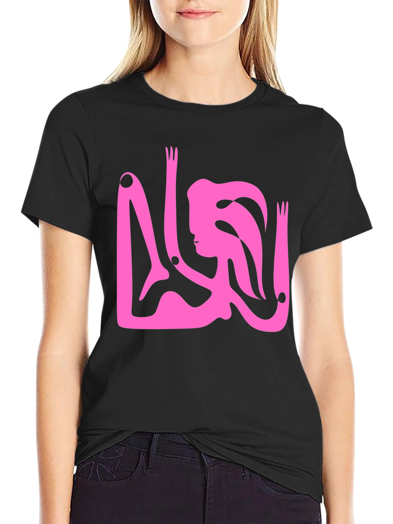 Abstract Art Graphic Tee - Black Unisex T-Shirt