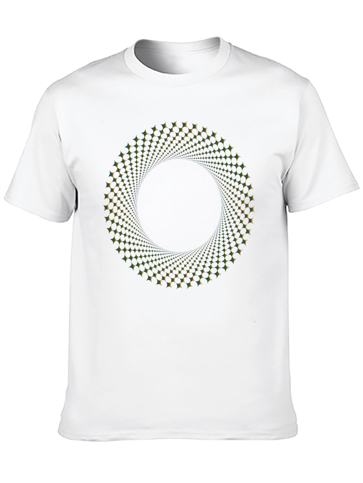 Optical Illusion Vortex Circle Black T-Shirt