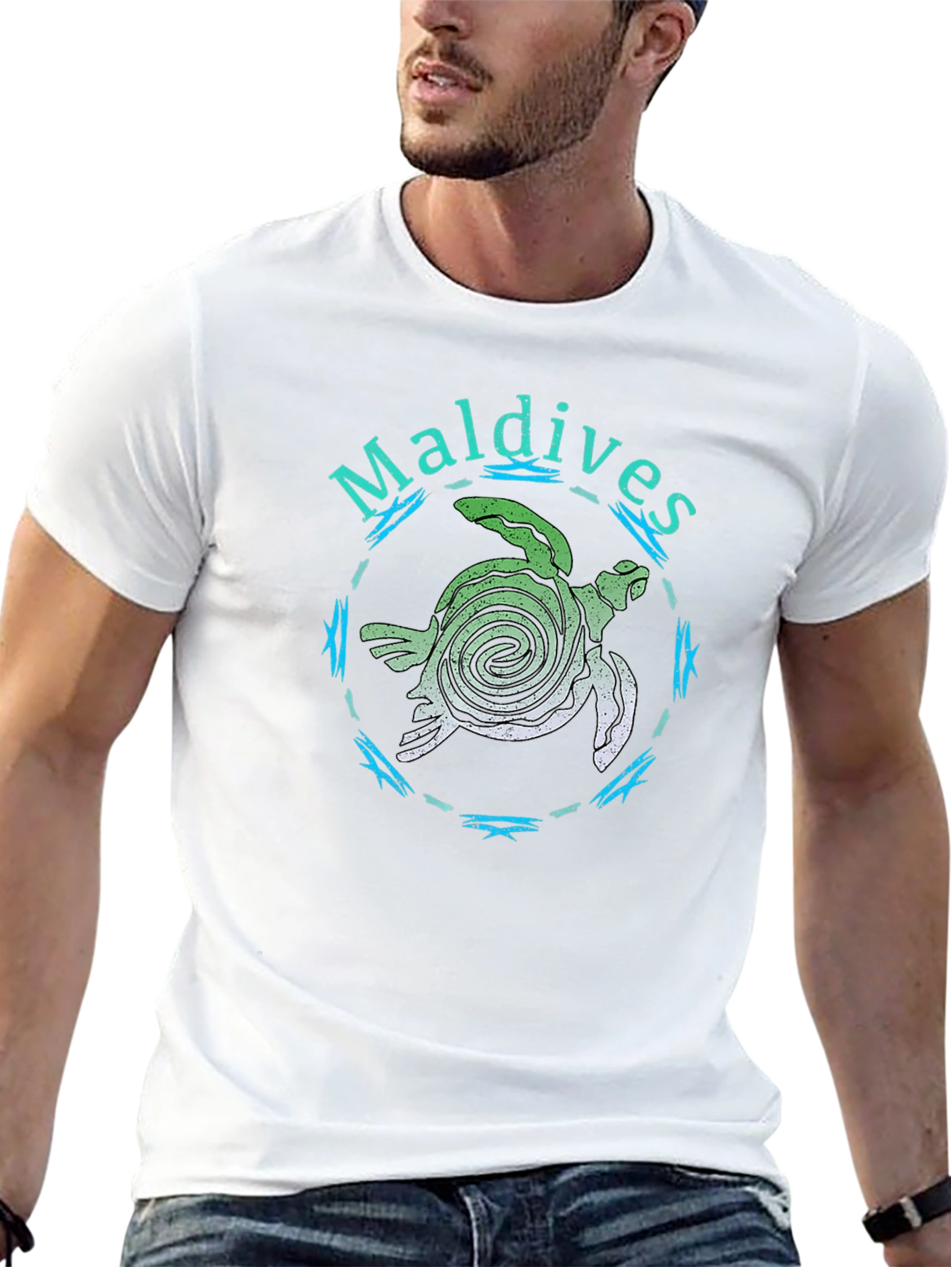 Maldives Sea Turtle Black T-Shirt