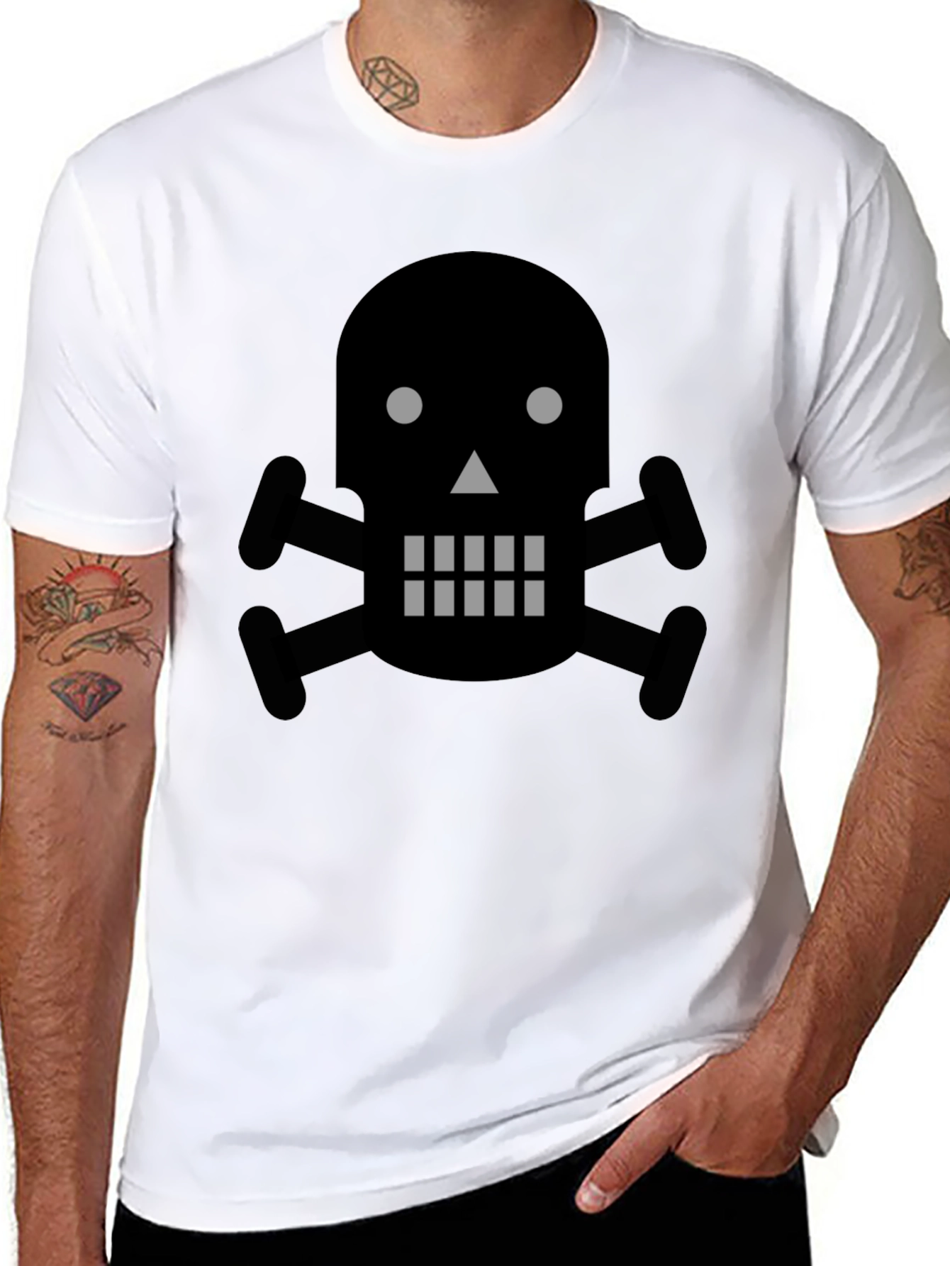 Skull & Crossbones Graphic T-Shirt - Black