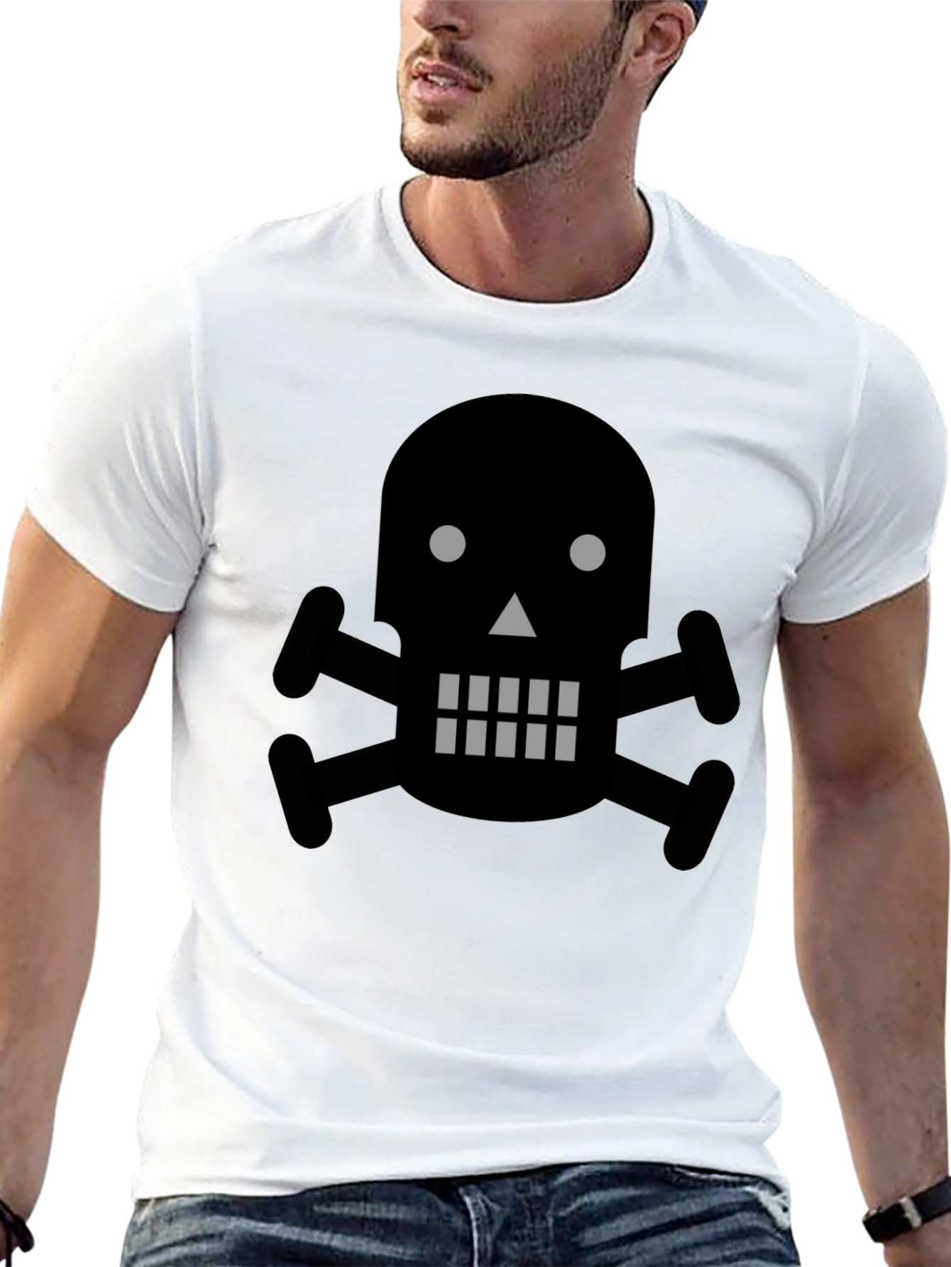 Skull & Crossbones Graphic T-Shirt - Black