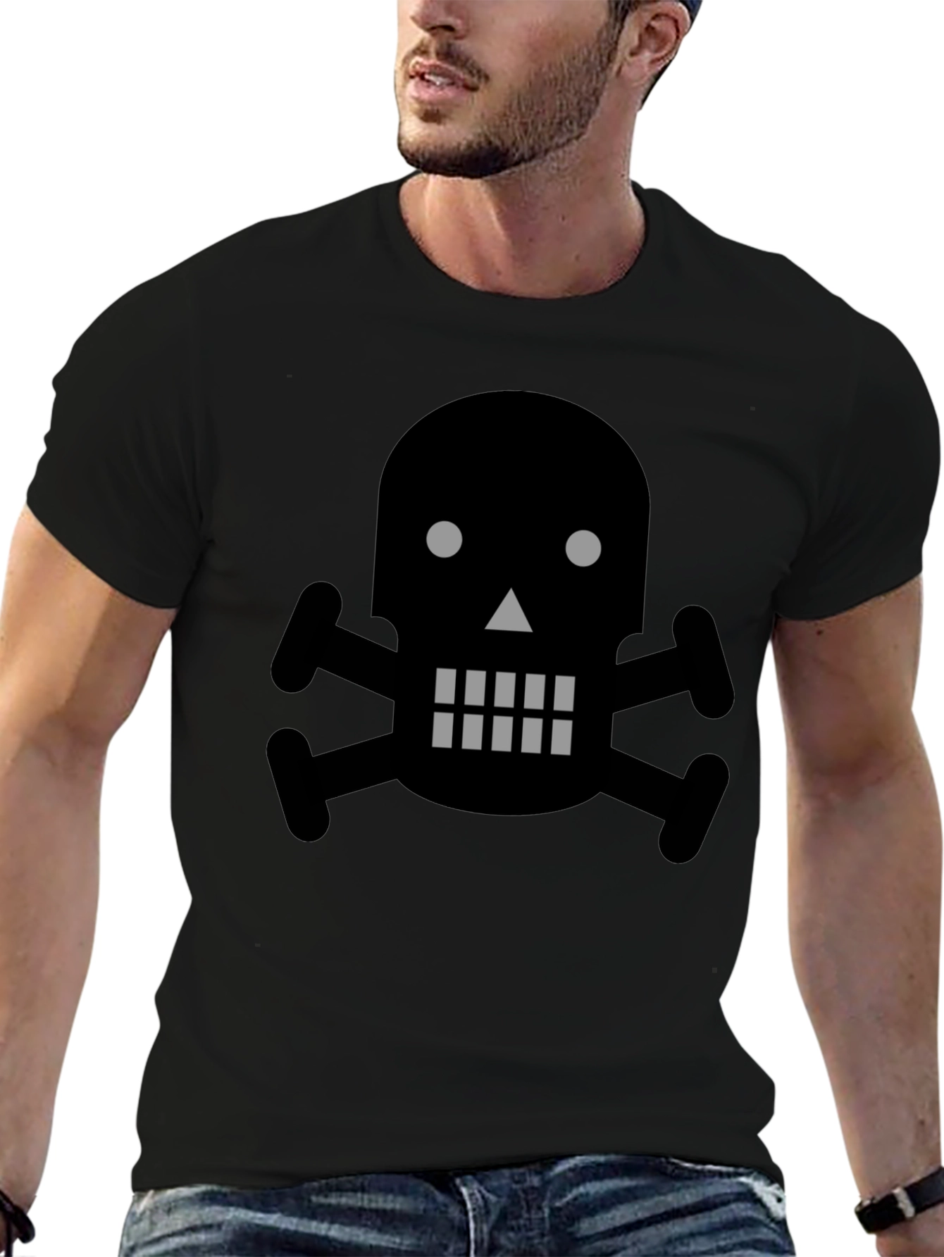 Skull & Crossbones Graphic T-Shirt - Black