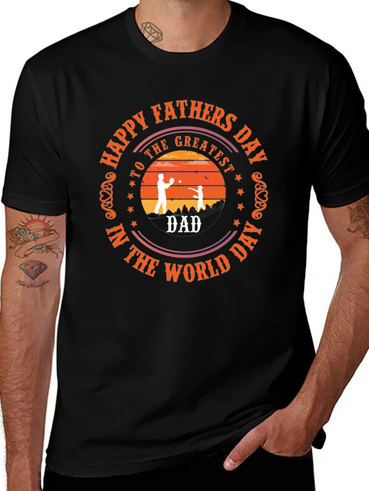 Happy Fathers Day Black T-Shirt