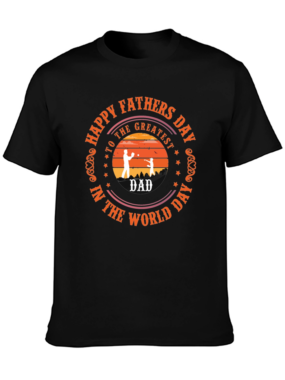 Happy Fathers Day Black T-Shirt