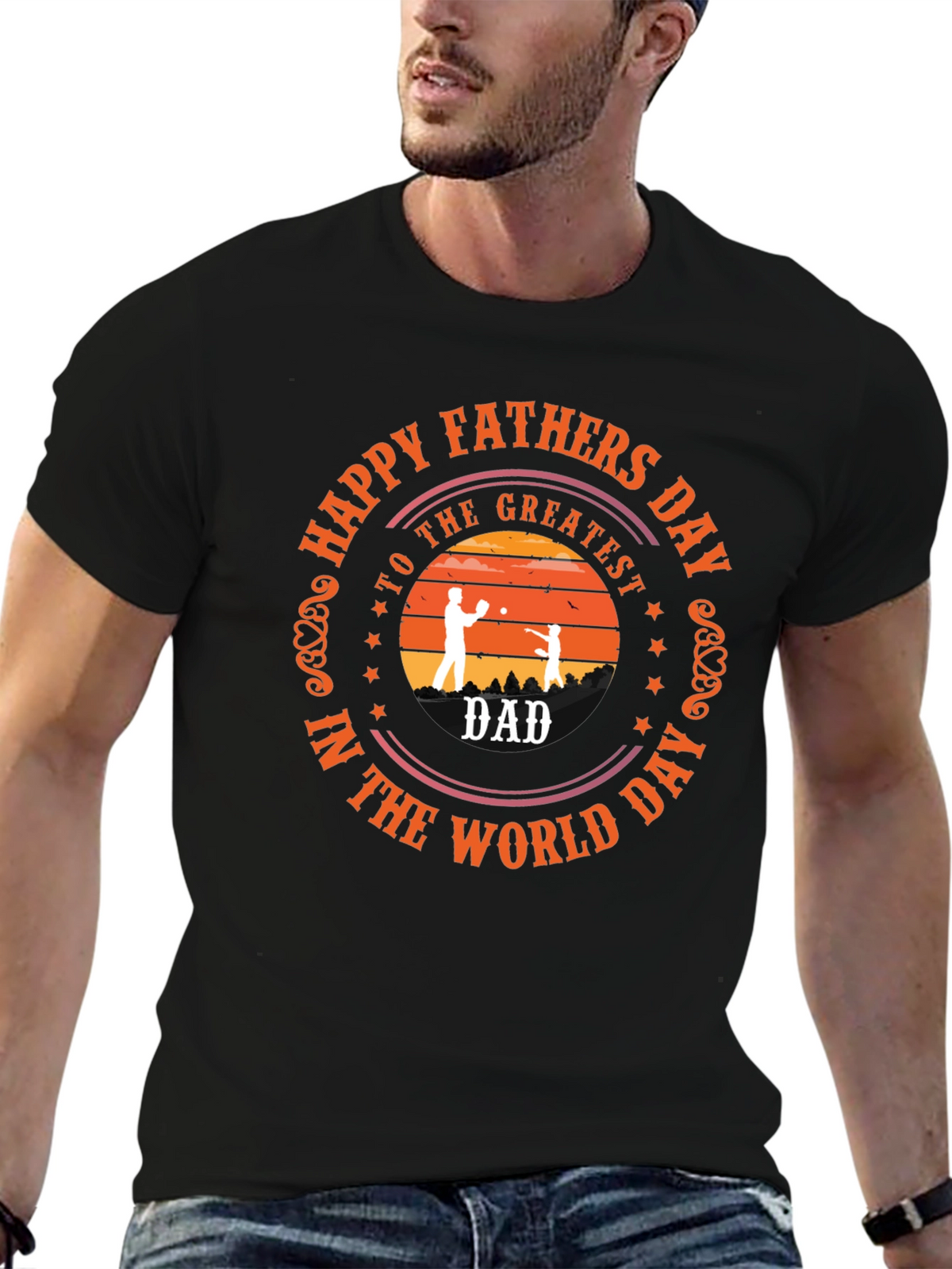 Happy Fathers Day Black T-Shirt